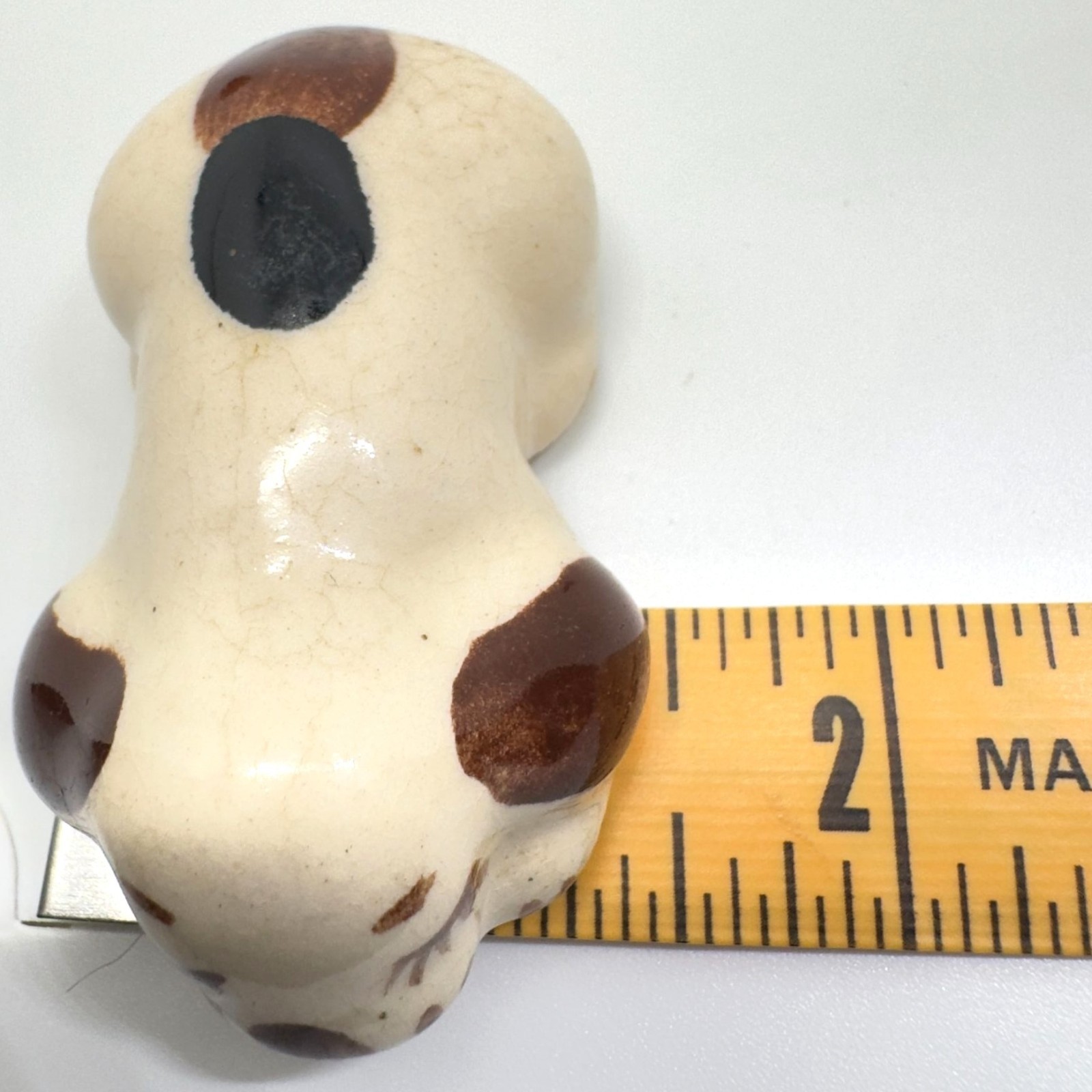 Vtg Rio Hondo Pottery 40s-50s Hand-Painted Sleeping Puppy Glasses Holder 2.75″