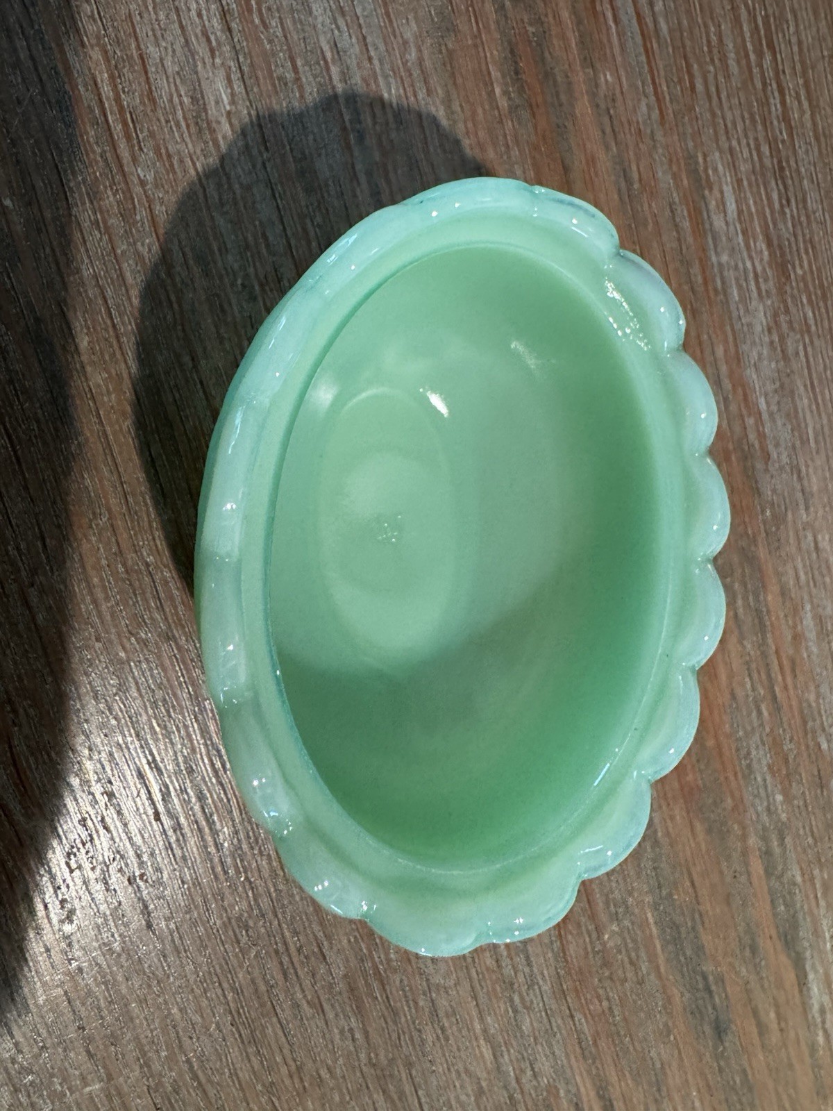 Mosser Jadeite Bunny On Nest Covered Candy Dish
