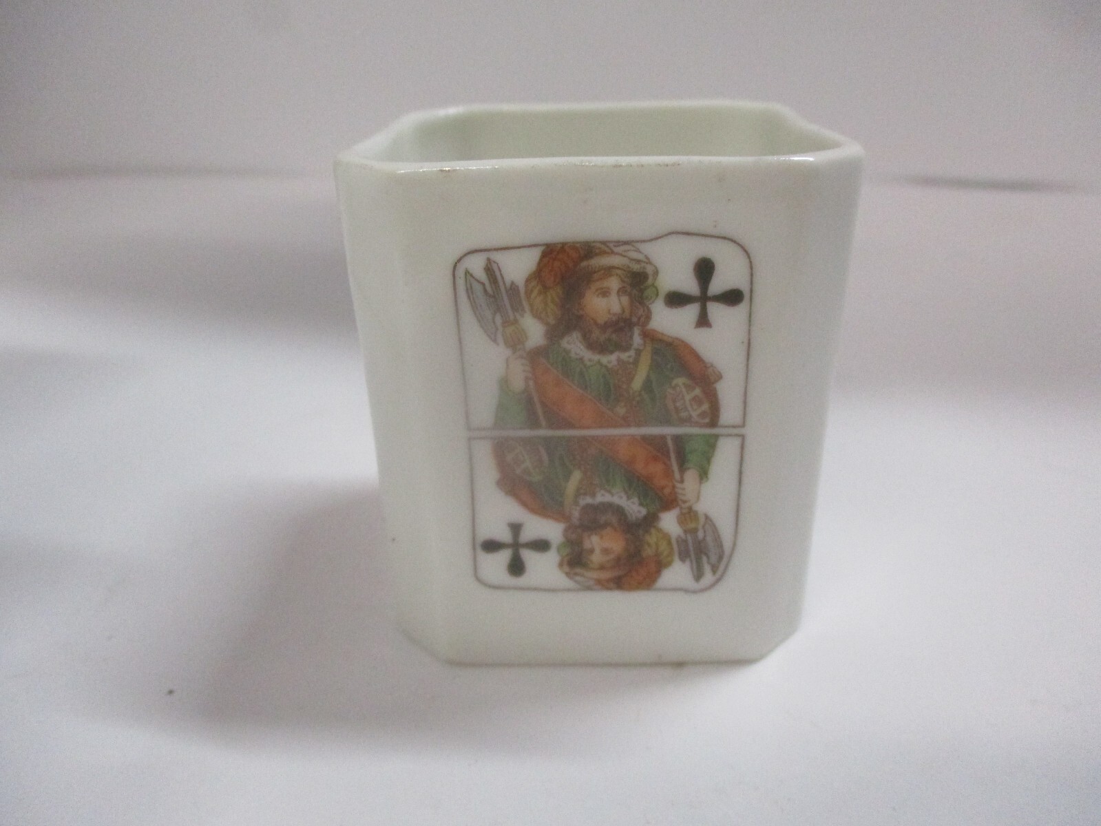Czechoslovakia Toothpick Square Different Playing Card on Each Panel Small Crack