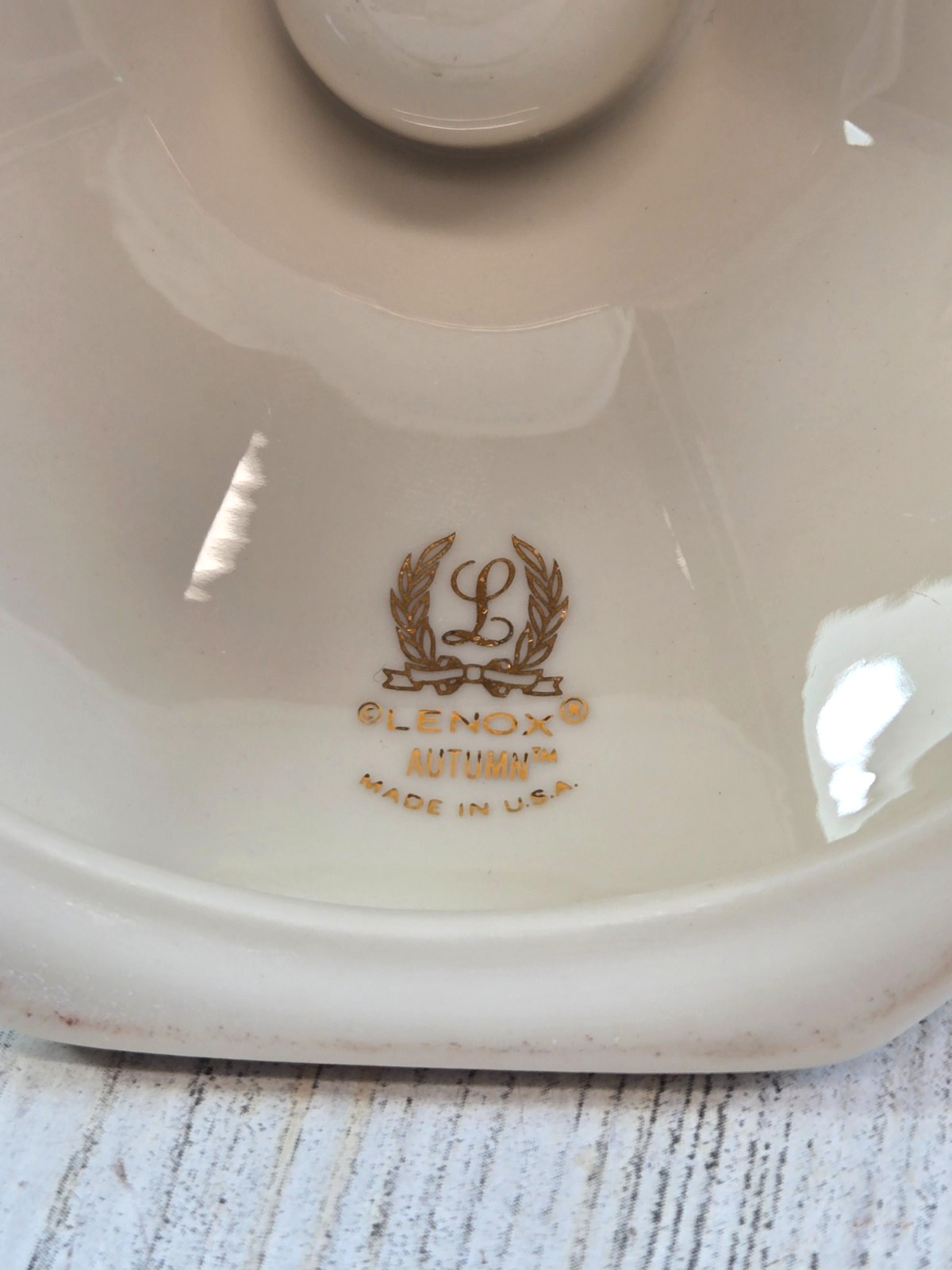 Lenox Autumn 2 Candle Holders Gold Label Made in USA