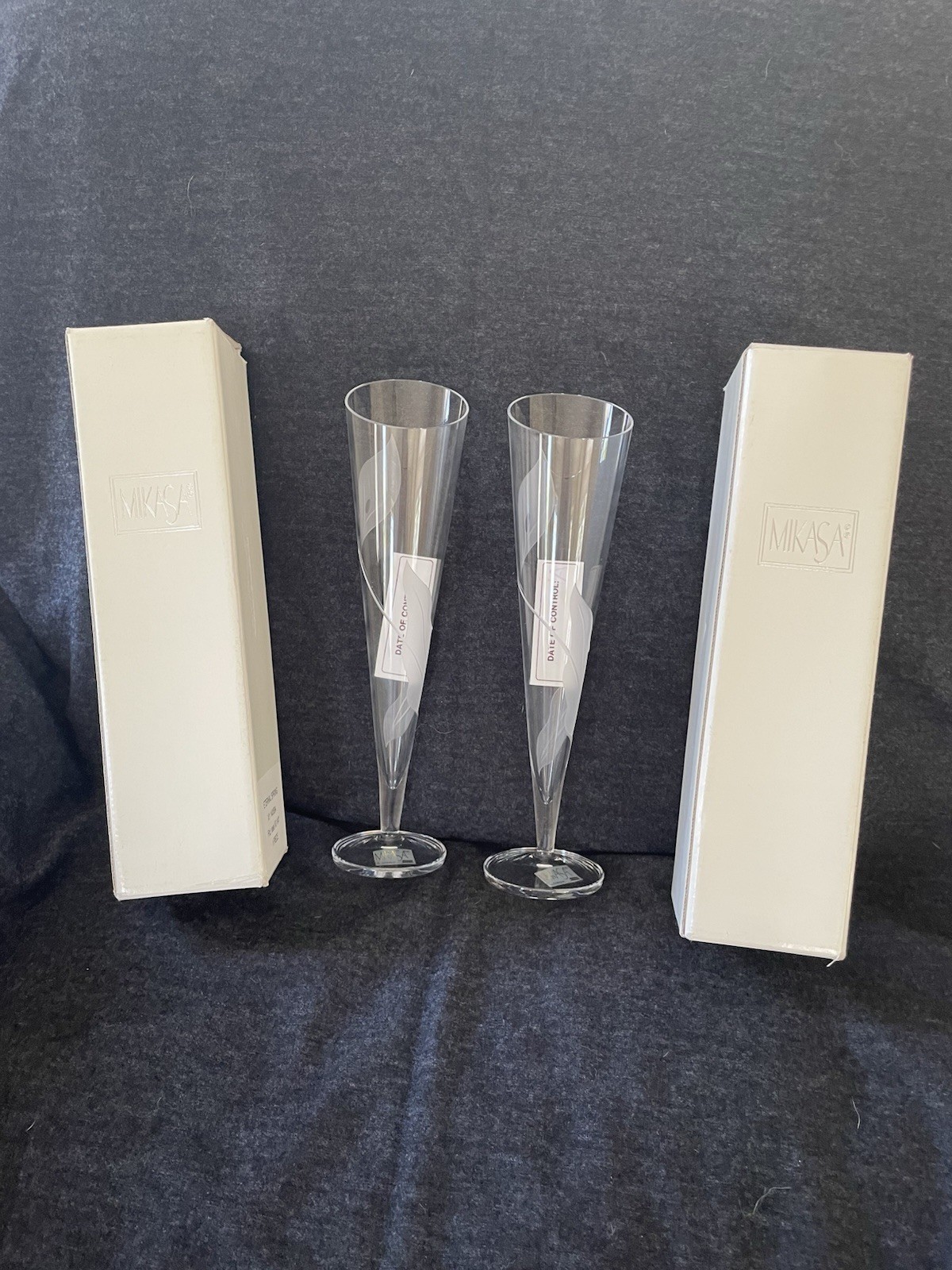 Sleek Mikasa 10 1/4” FTD Etched Crystal Vases
