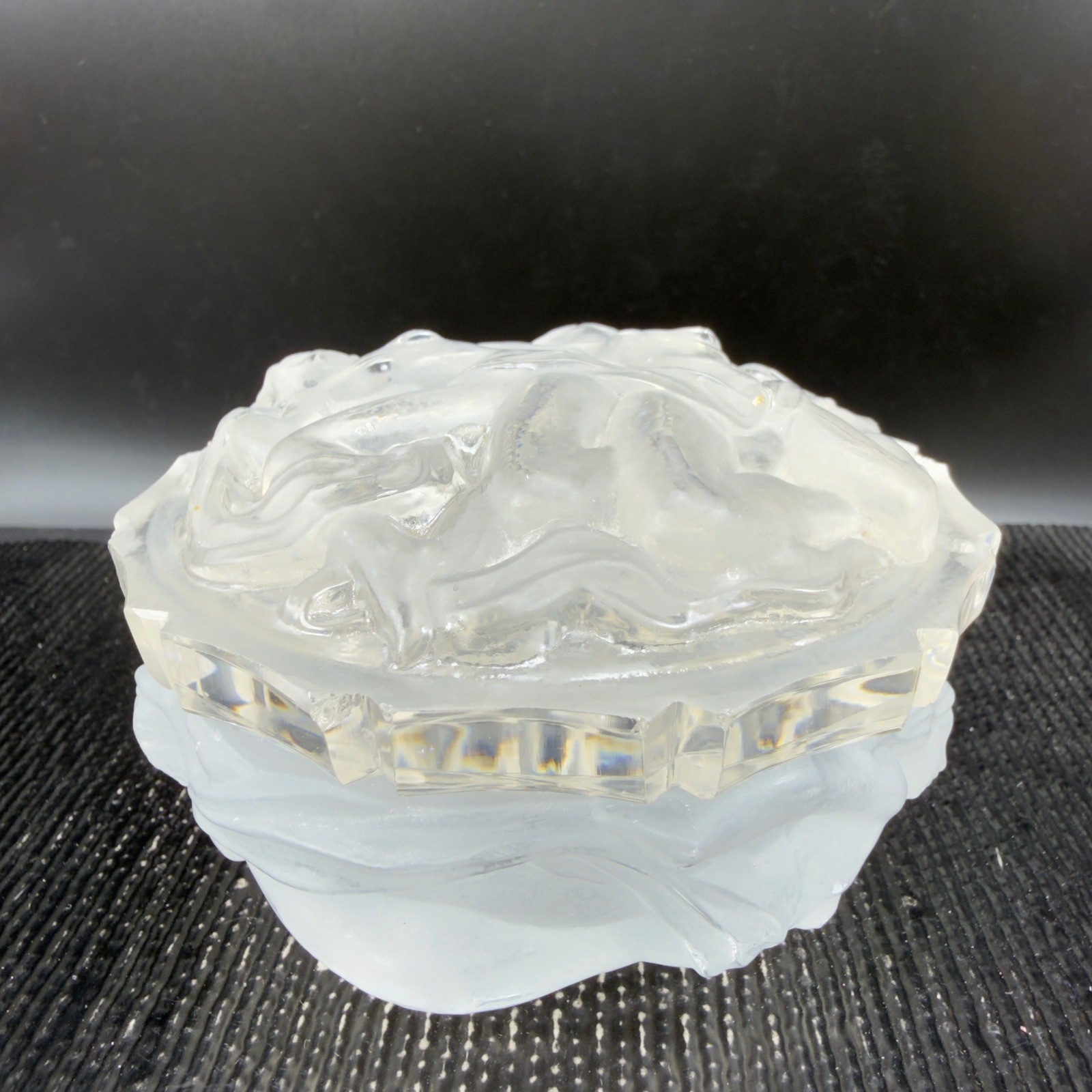 Hoffmann Schlevogt Czech Frosted Nouveau Glass Trinket Box Nudes Nymph Vanity