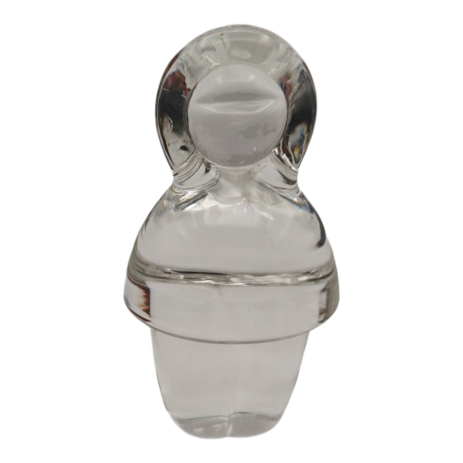 Holmegaard Art Glass Eskimo Lead Crystal Figure Signed Danish