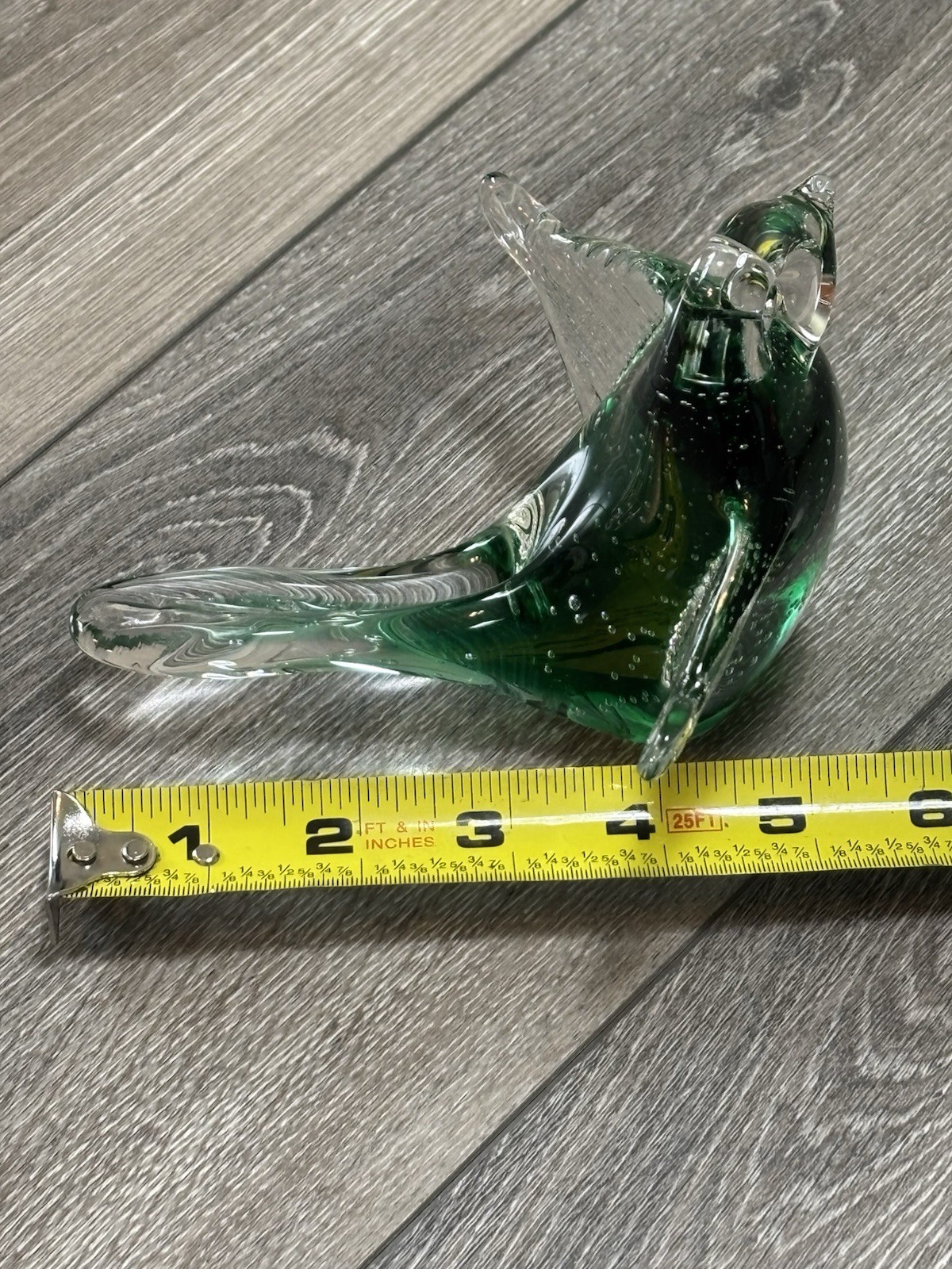 Vintage Murano Silvestri Green Bird Bubble Arte Made in Italy Weight