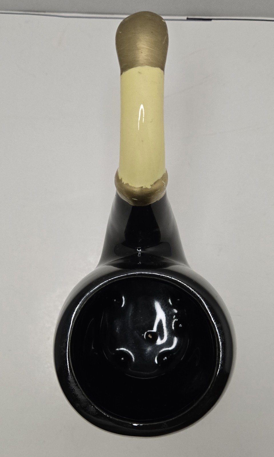 Tobacco Pipe Shaped Vintage Black Ceramic Planter Ashtray Multi-purpose Use