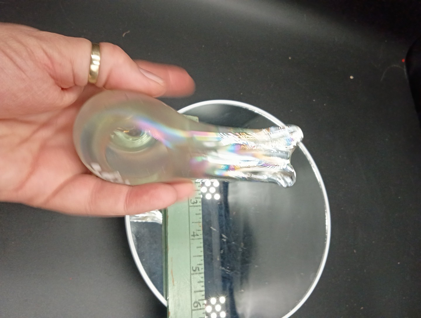 Silvestri Rainbow Snow Bird Figurine Iridescent Art Glass Matte Finish