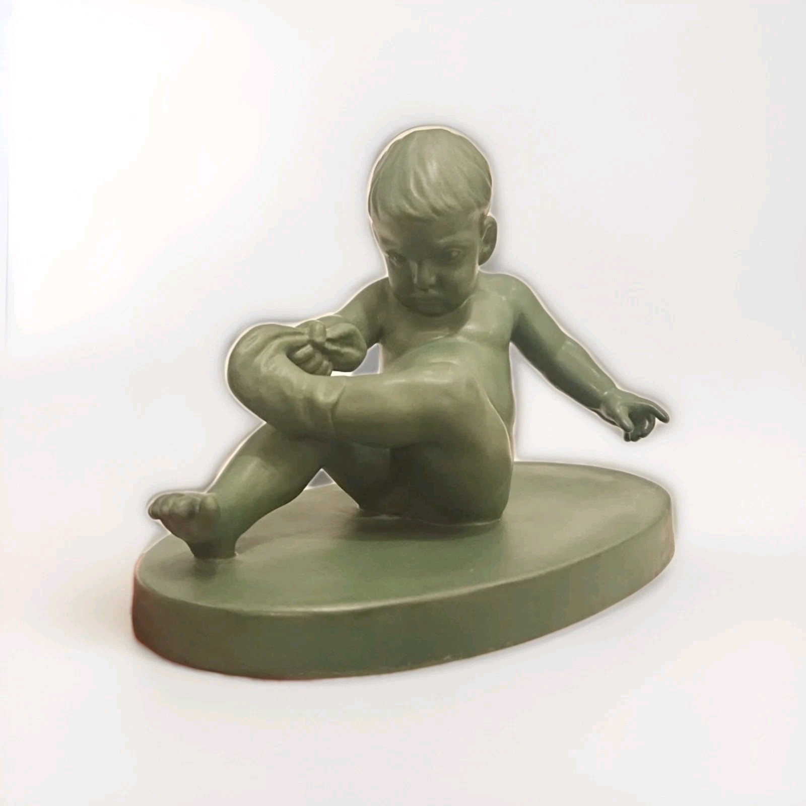 P. Ipsens Enke Danish Art Nouveau Terracotta Figure Of A Toddler