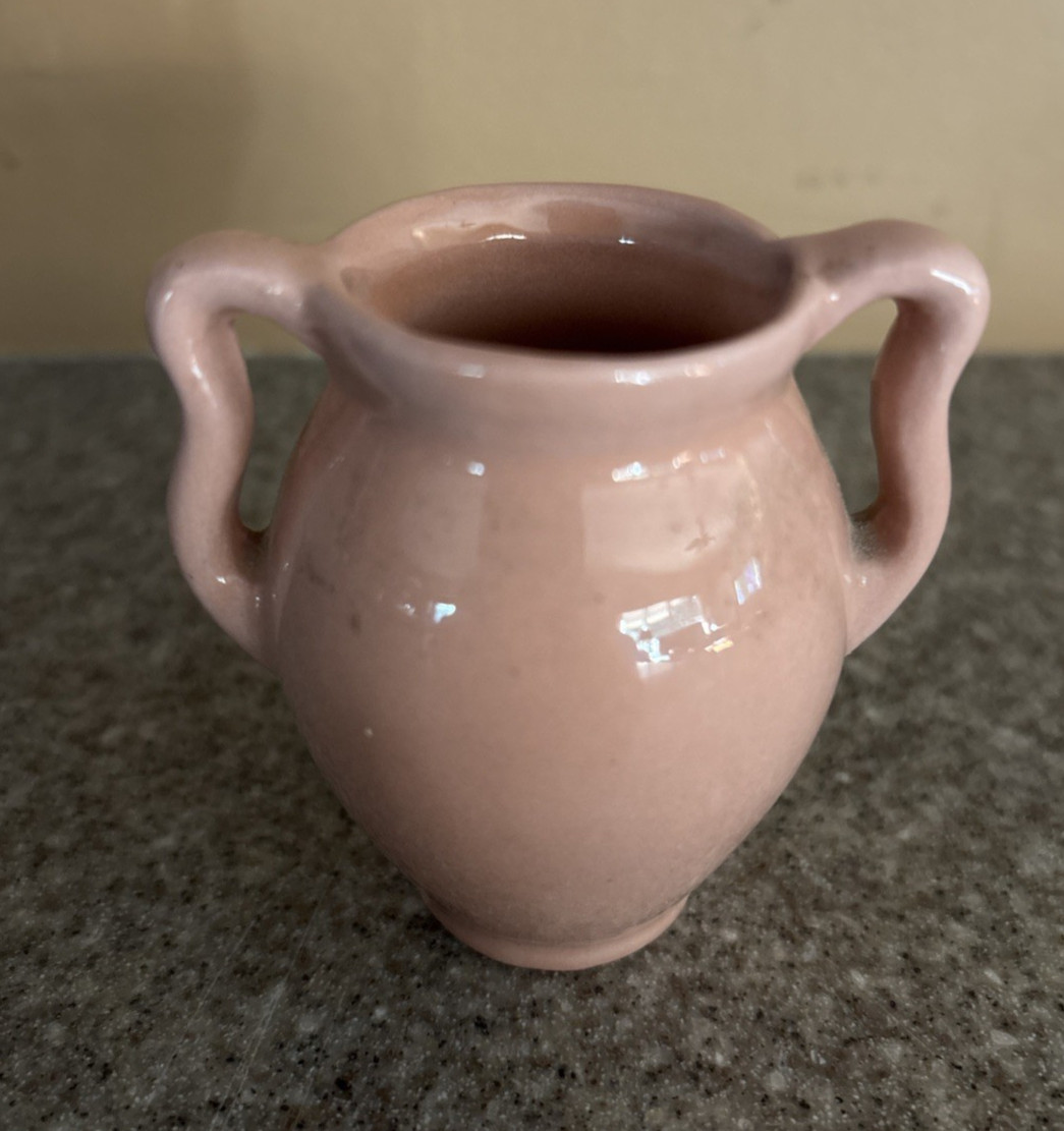 Vintage Miniature Pottery Marked “USA” Pink 2-3/4 in.