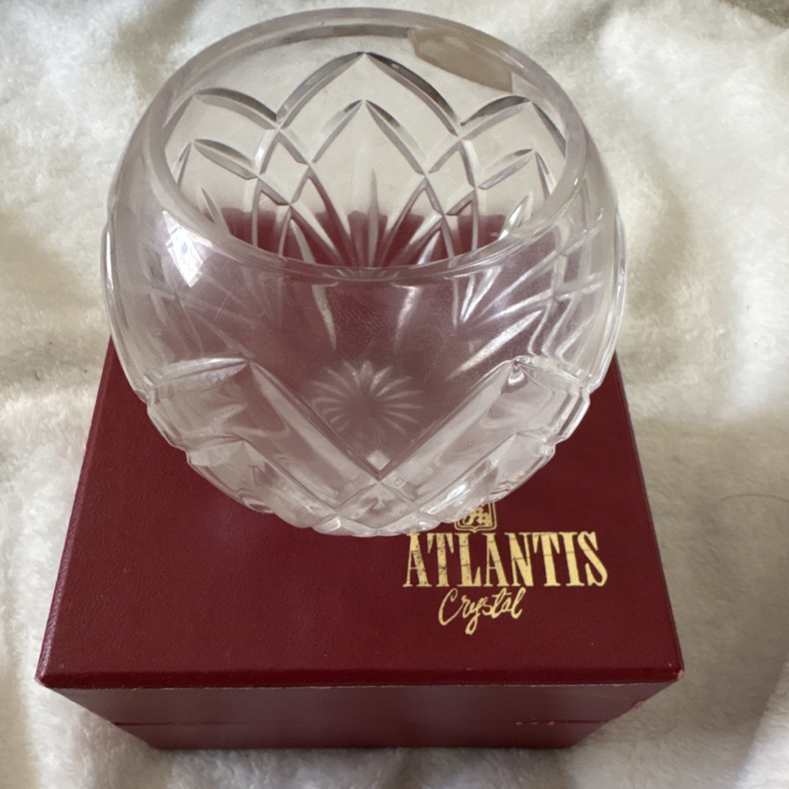 Atlantis Crystal Hand Cut Glass Bowl , Portugal