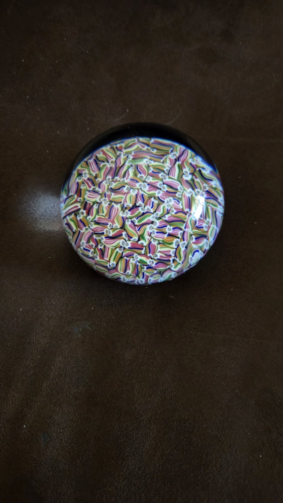 Rare Vintage Baccarat Crystal Candy Cane Multicolor Paperweight