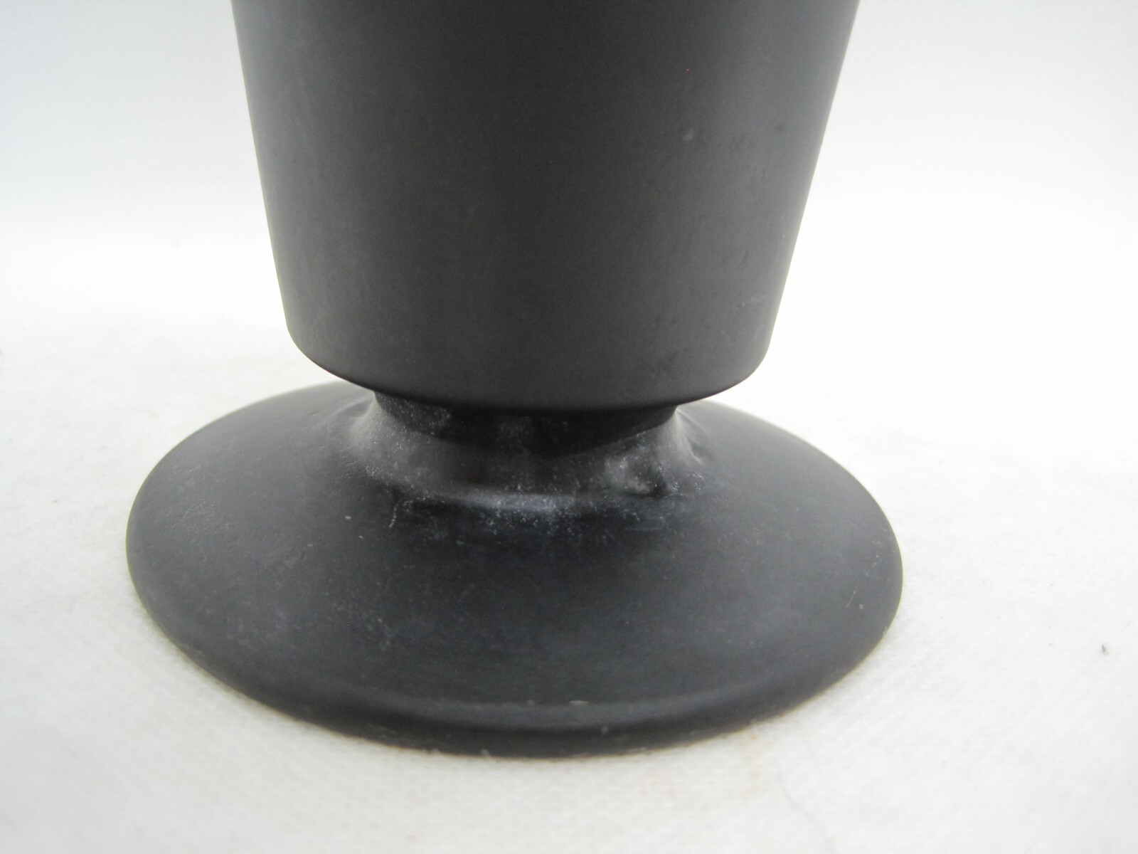 Tiffin Black Satin Bud Vase Cupped Dahlia, Vintage