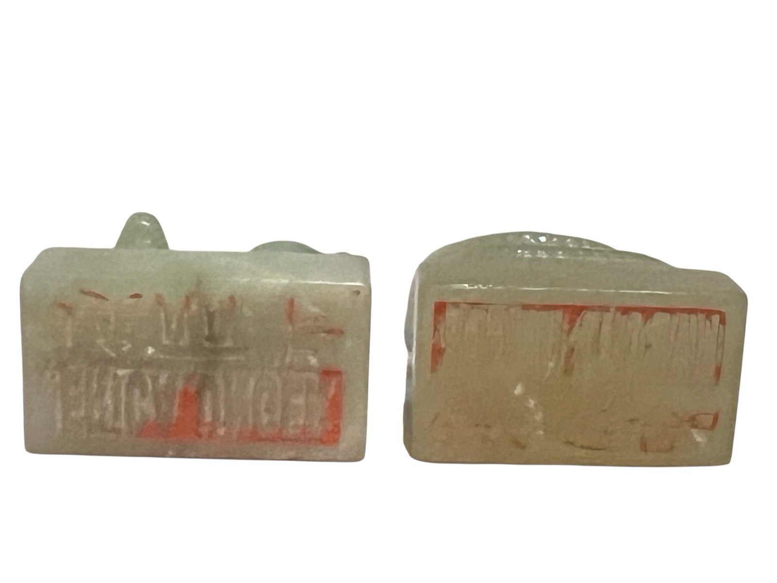 Jadeite /jade Miniature Ram And Snake Stamps 2X2.5” Inch