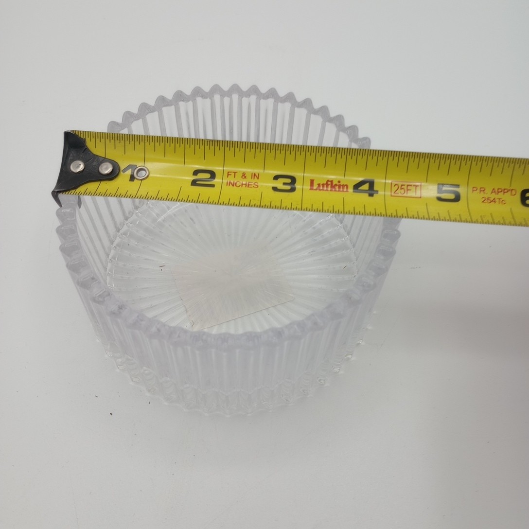 Mikasa Glass Diamond Fire Covered Canister 4.5 Inch Bowl Lid Trinket Dish NOS