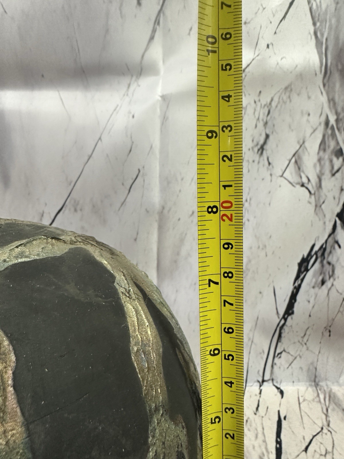 Handmade Raku Pottery Sphere Vase Sculptural Art Ball Black Gold 8in
