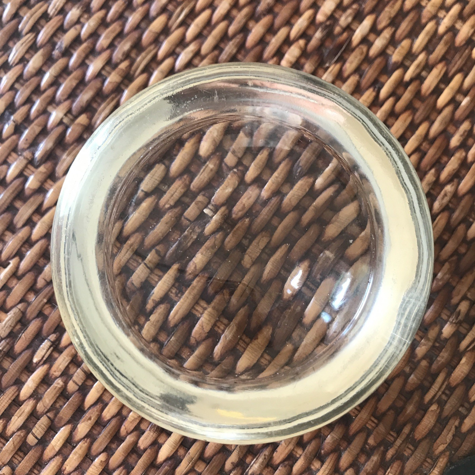 Vintage Round Dome Magnifying Glass Paperweight 3” Beaded Edge Desk Ornament
