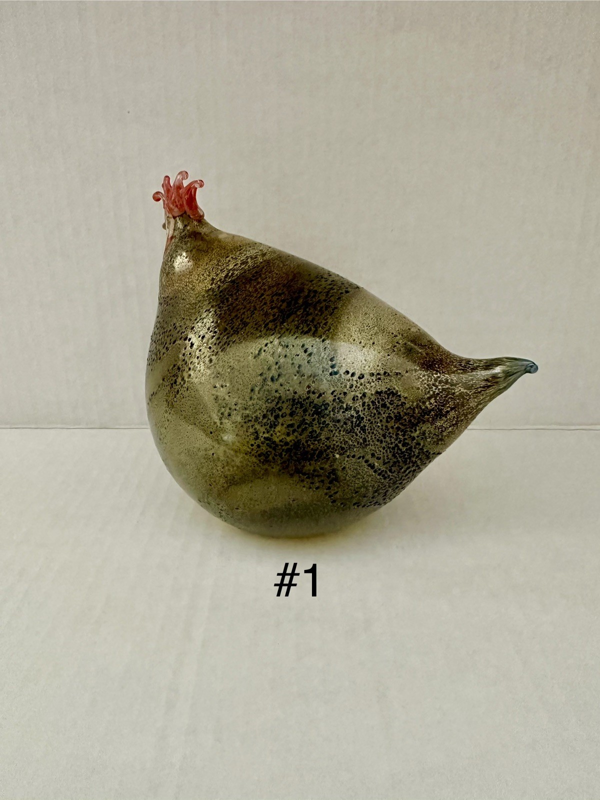 Rene Burri Mundgeblasen Blown Art Glass Chicken Figurines Lot of 3