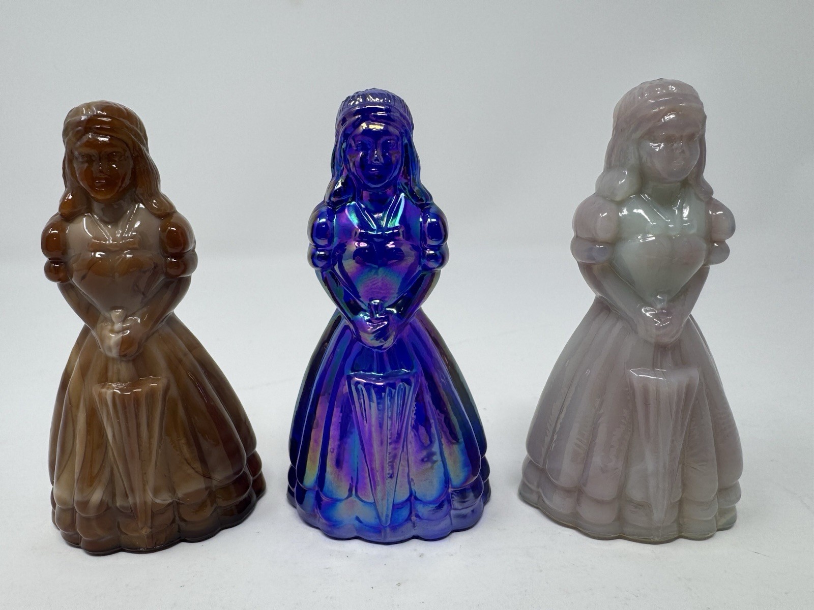 Boyd Glass Jennifer Dolls (3): Milk Chocolate, Carnival, And Opalite