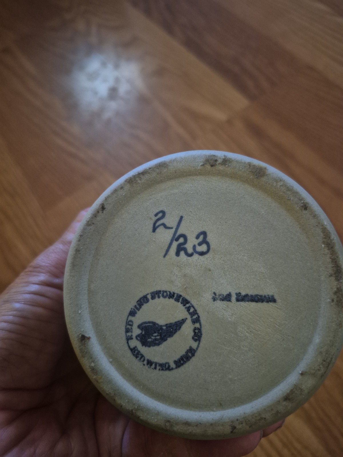Baby Birdie McDonalds Red Wing Crock 4″ X 4″