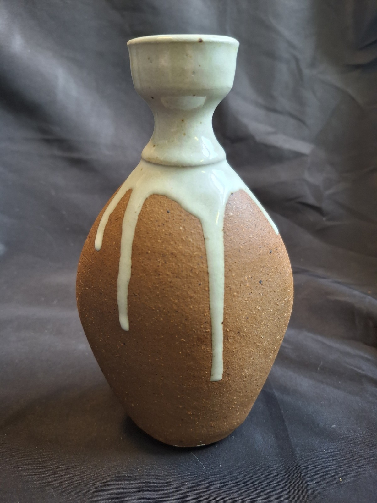 Very Collectible Crackled Drip Glaze Bottle 6”