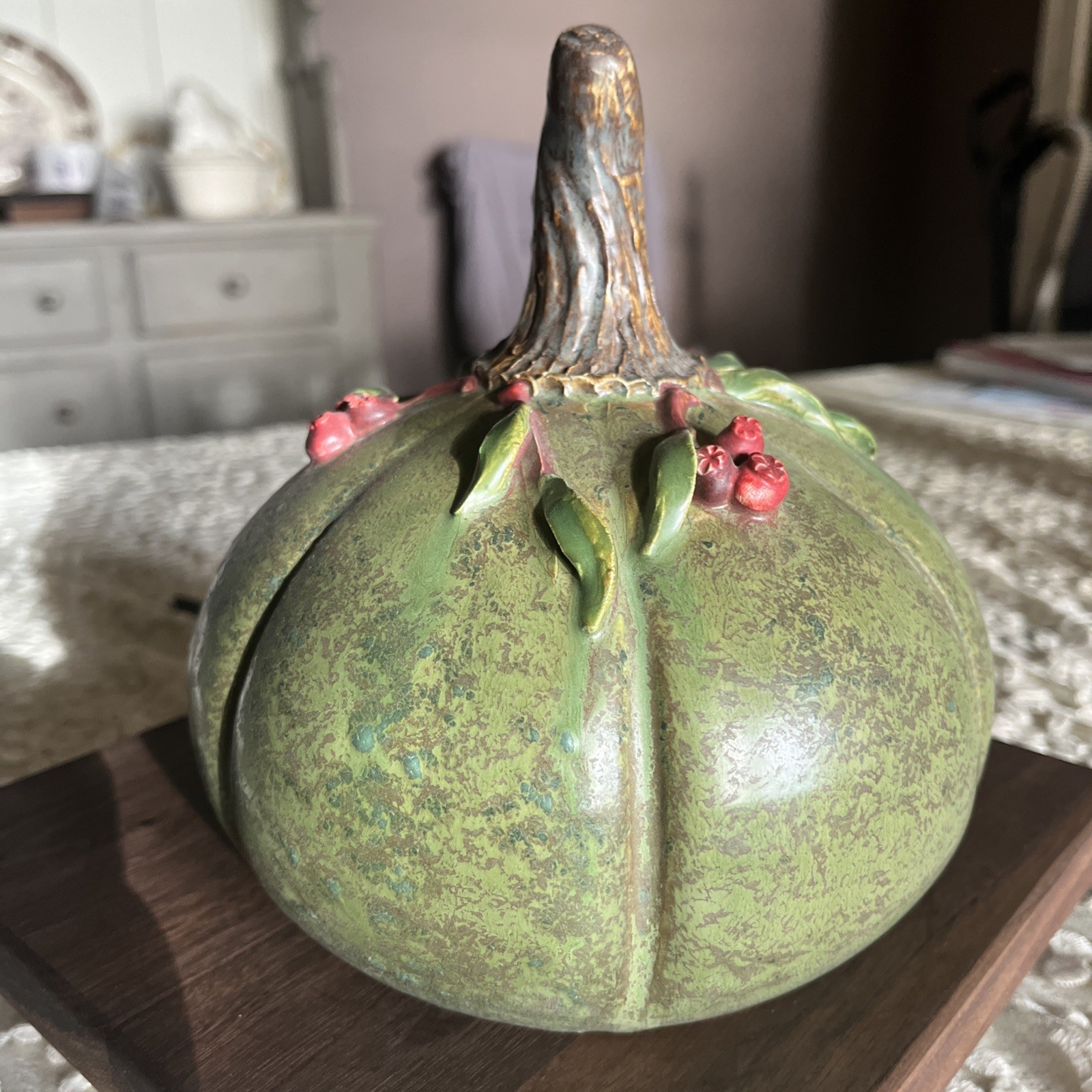 Ephraim Faience Pottery- Cranberry Pumpkin Glaze Variation