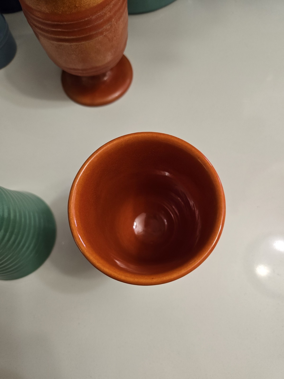 Bauer Pottery Ringware Goblet Orange Mint