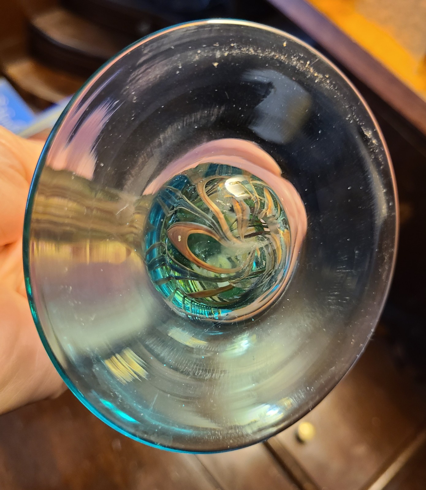 Fabulous Antique Art Glass Decorative Vase with flared lip