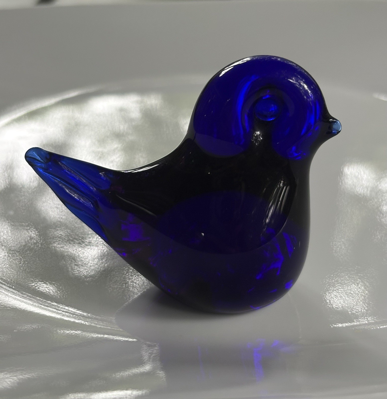 COBALT BLUE BIRD FIGURINE ~Bosse Sweden~2.5 In.