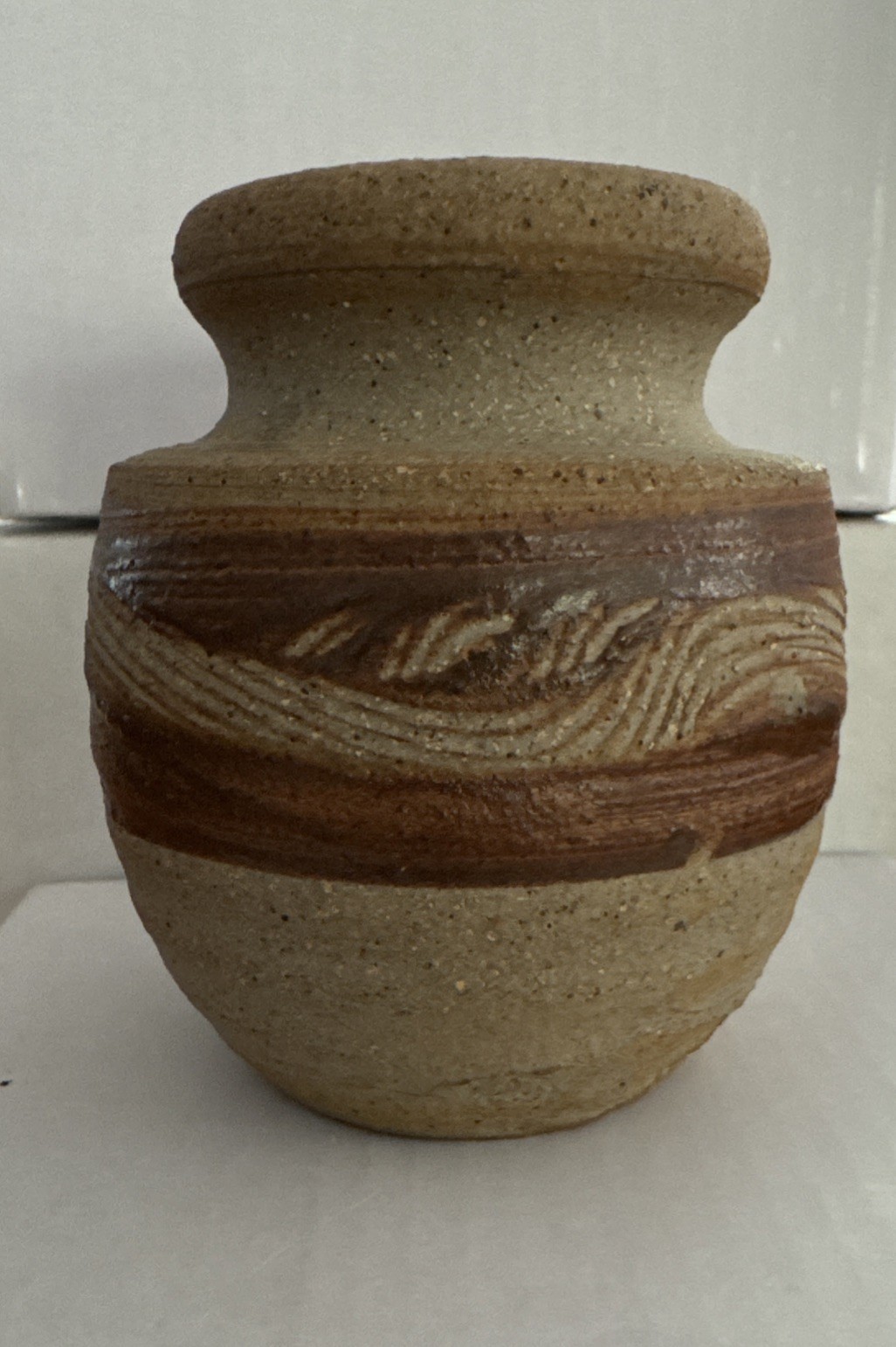 Handmade Signed Art Pottery Mini Vase Southwest Style 3 Inches Tall Perfect Cond