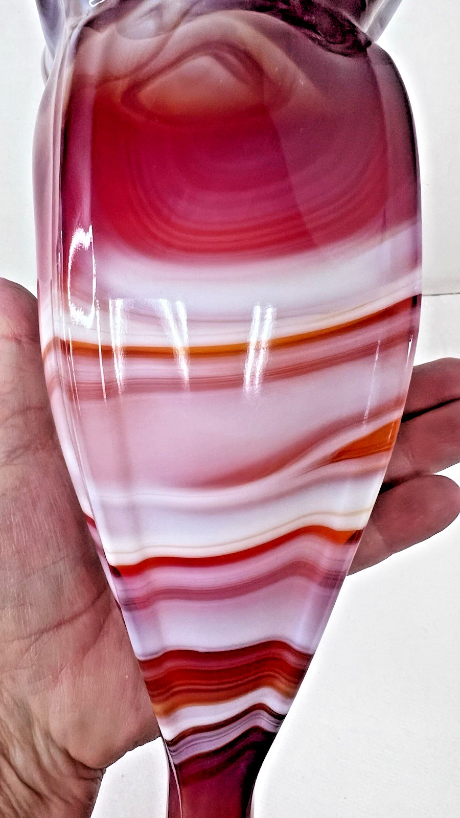 Vintage Imperial Red Slag Glass Footed Vase Pinched Top 9 1/4 inches