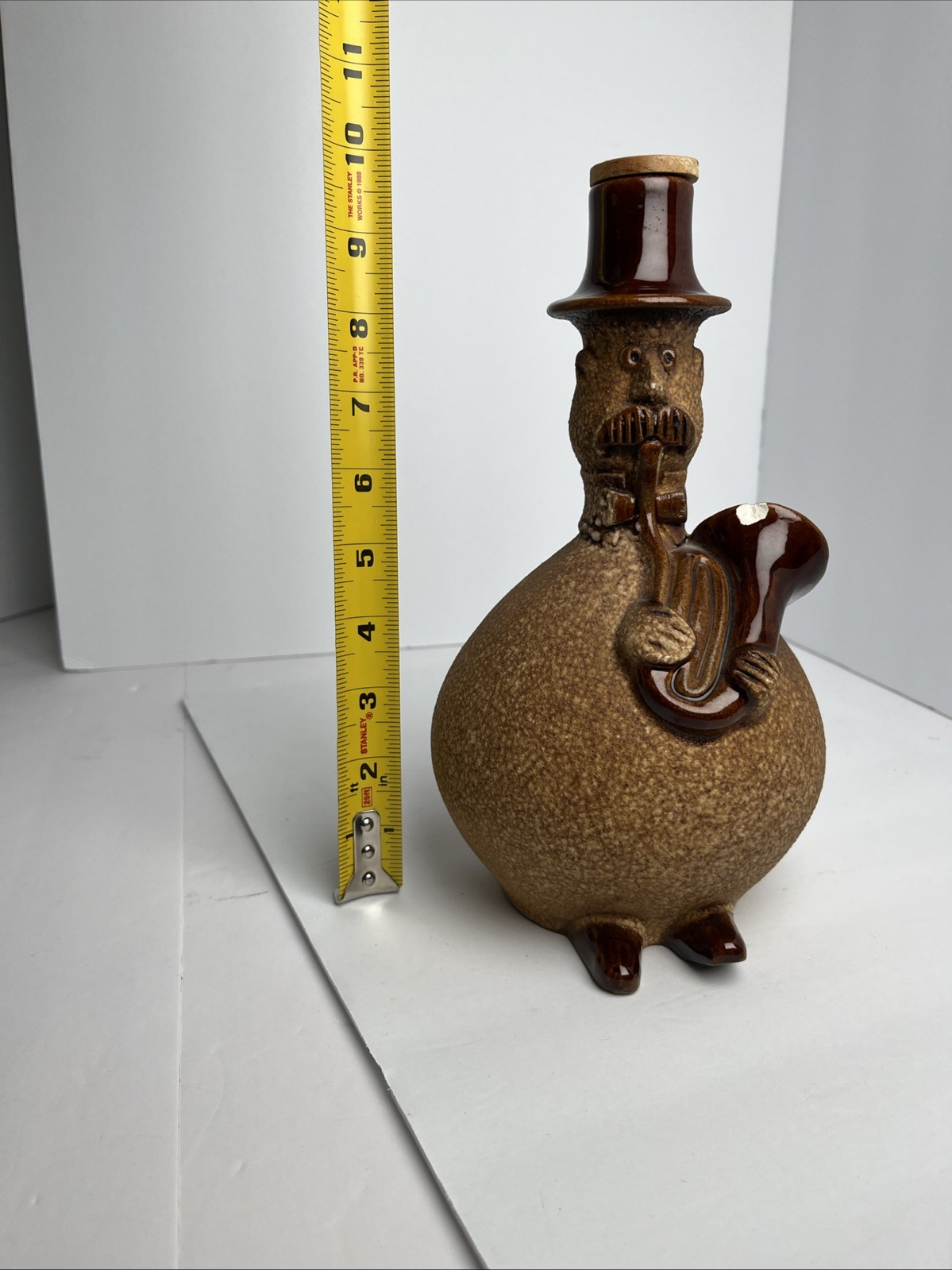 Vintage Royal Haeger Pottery Toe Tapper Musician French horn Jug Decanter Folk