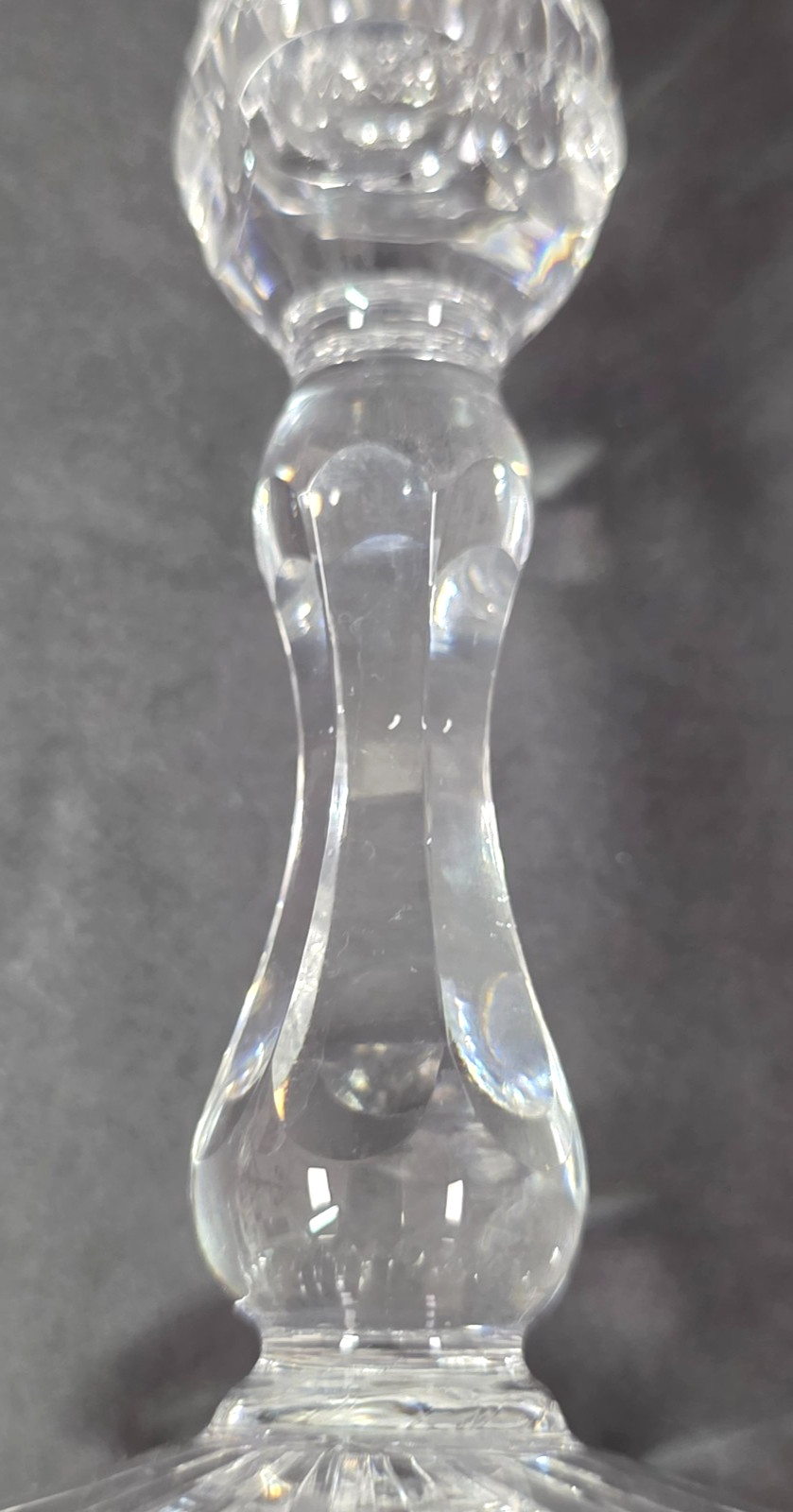 Thomas Webb London Cut Crystal Candle Holders Pair Signed England 5.75″ Tall Set