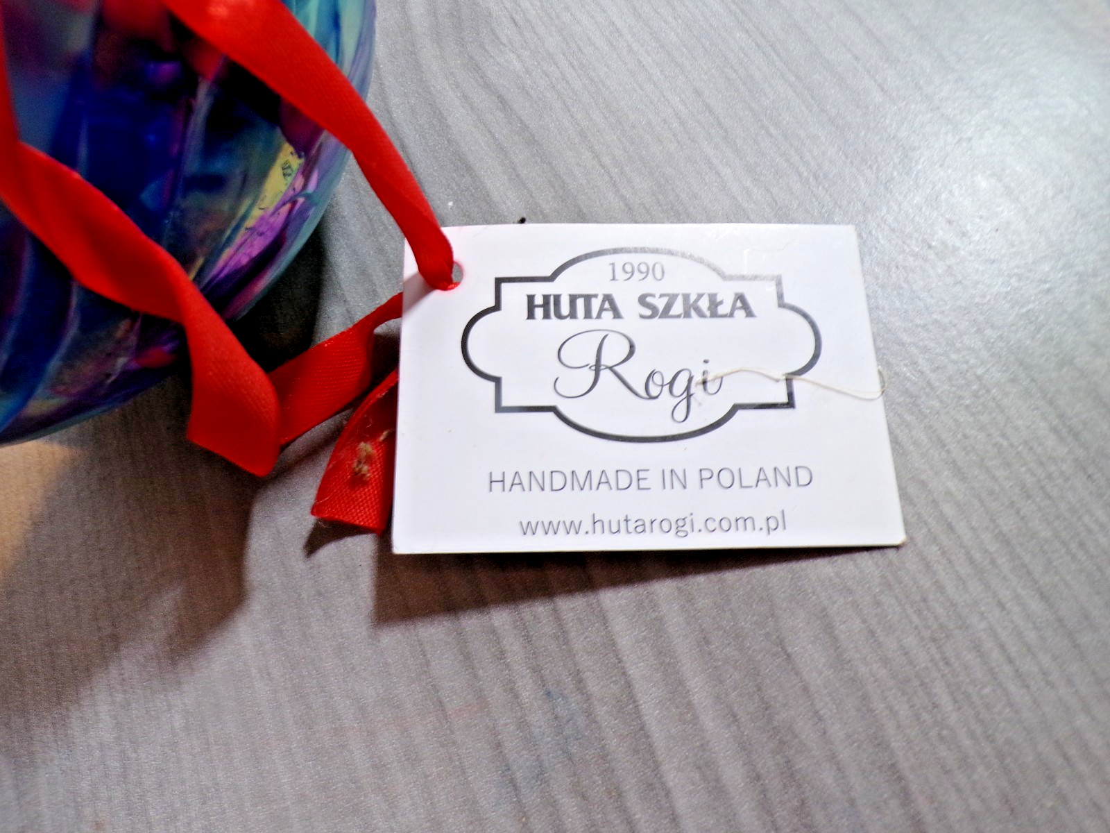 1990 HUTA SZKLA Rogi Polish Handmade Blown Glass 5″ x 3″ Original Tags