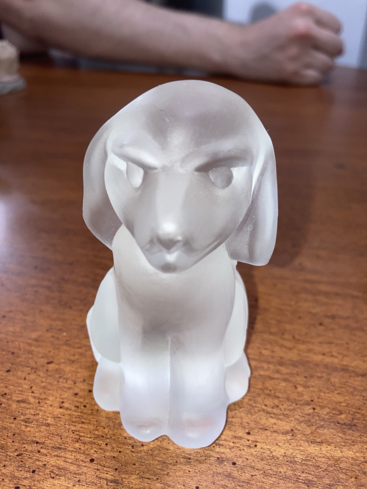 Frosted Clear Glass Dog Figurine Decorative Collectible