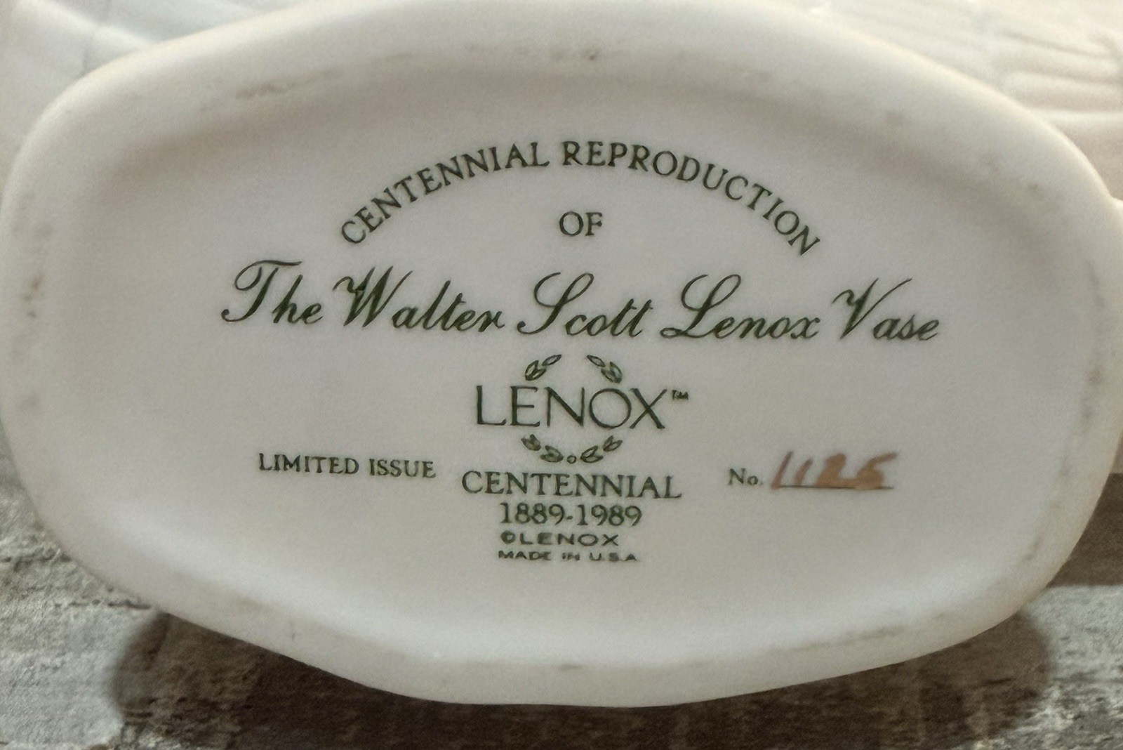 PAIR Walter Scott Lenox Vase RARE Ltd Ed. 1887 & Centennial 1989 Shell Pitcher