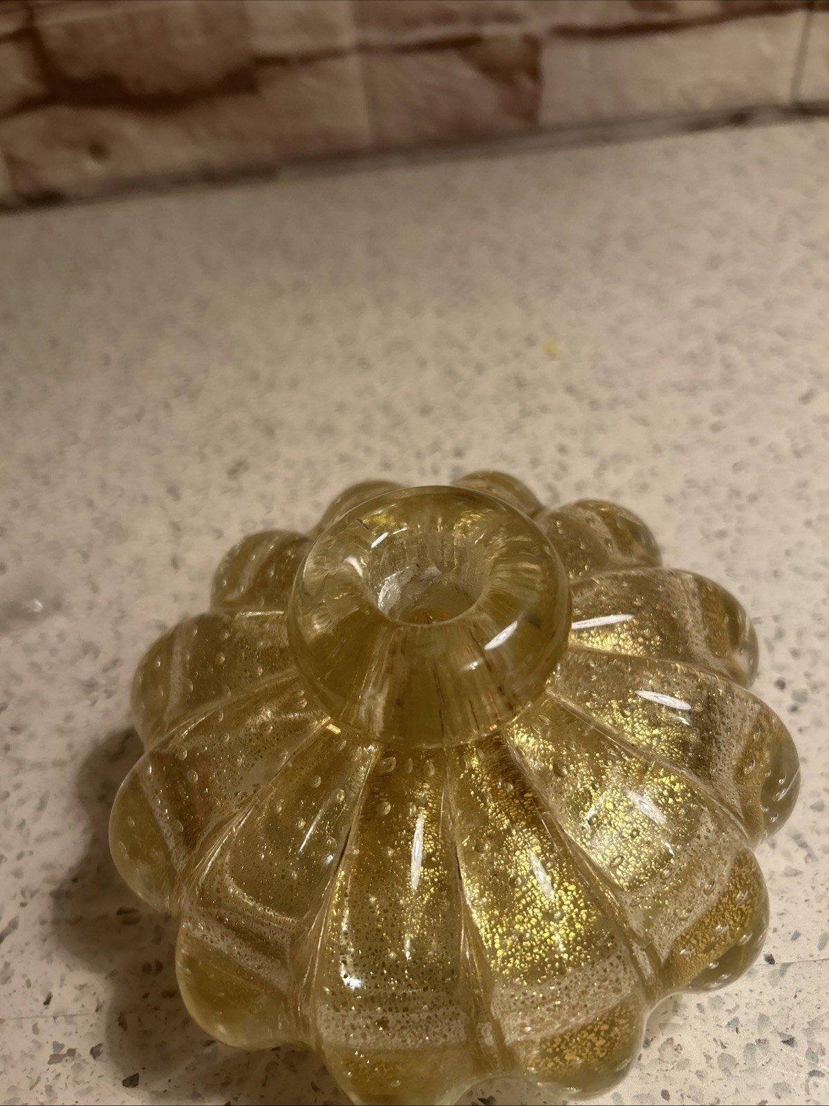 Gold Perfume Bottle with Stopper – Venetian Glass – Made in Murano Italy