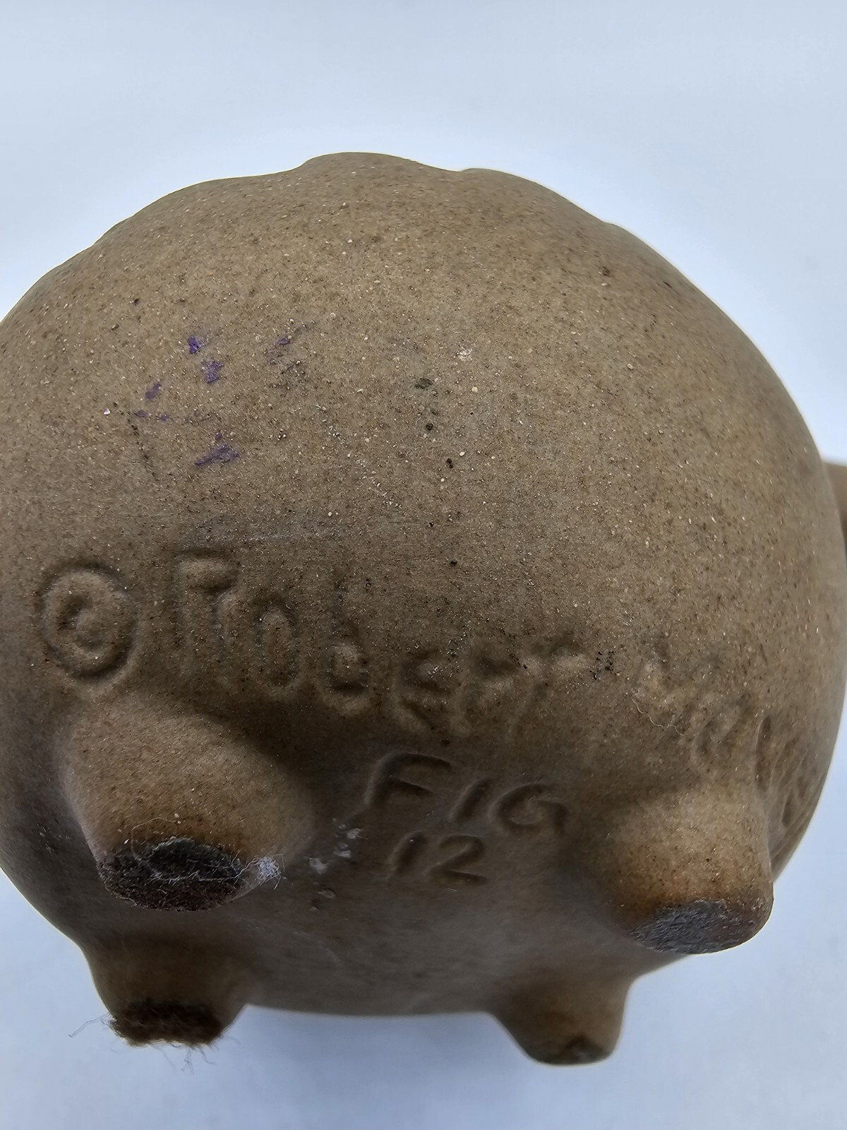 Vintage Robert Maxwell Fig 12 Critter Art Pottery Signed 2.25″H x 4.75″L