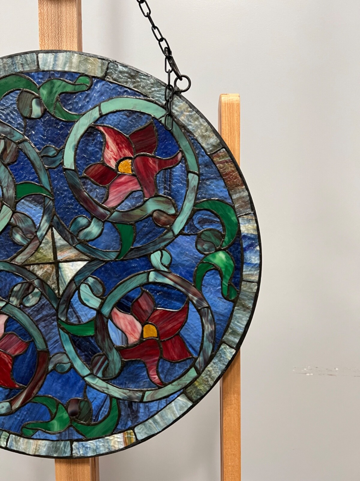 Window Panel Stained Art Glass 20″ Round Tiffany Style