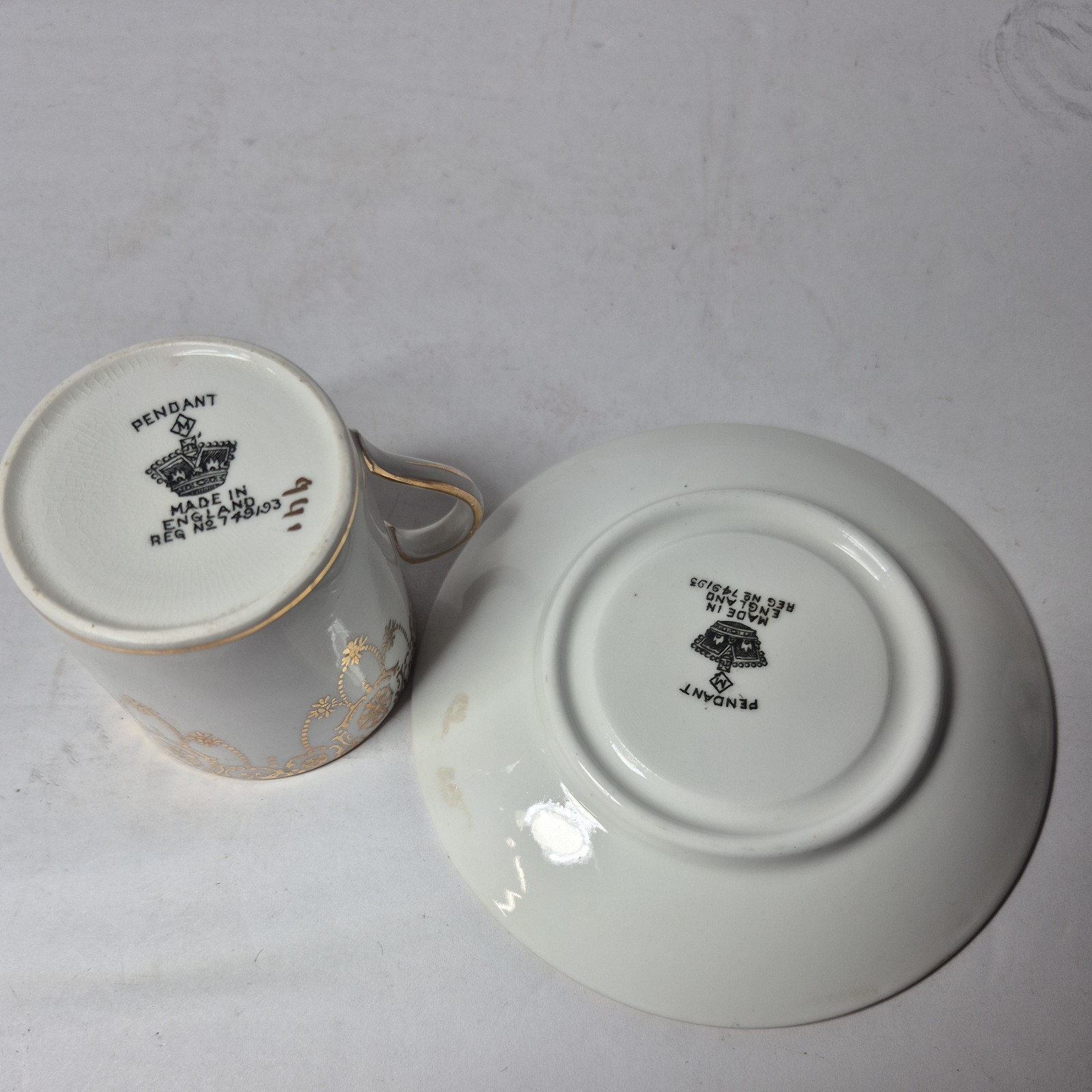 PENDANT DORIC CHINA CUP & SAUCER 749193 ART DECO