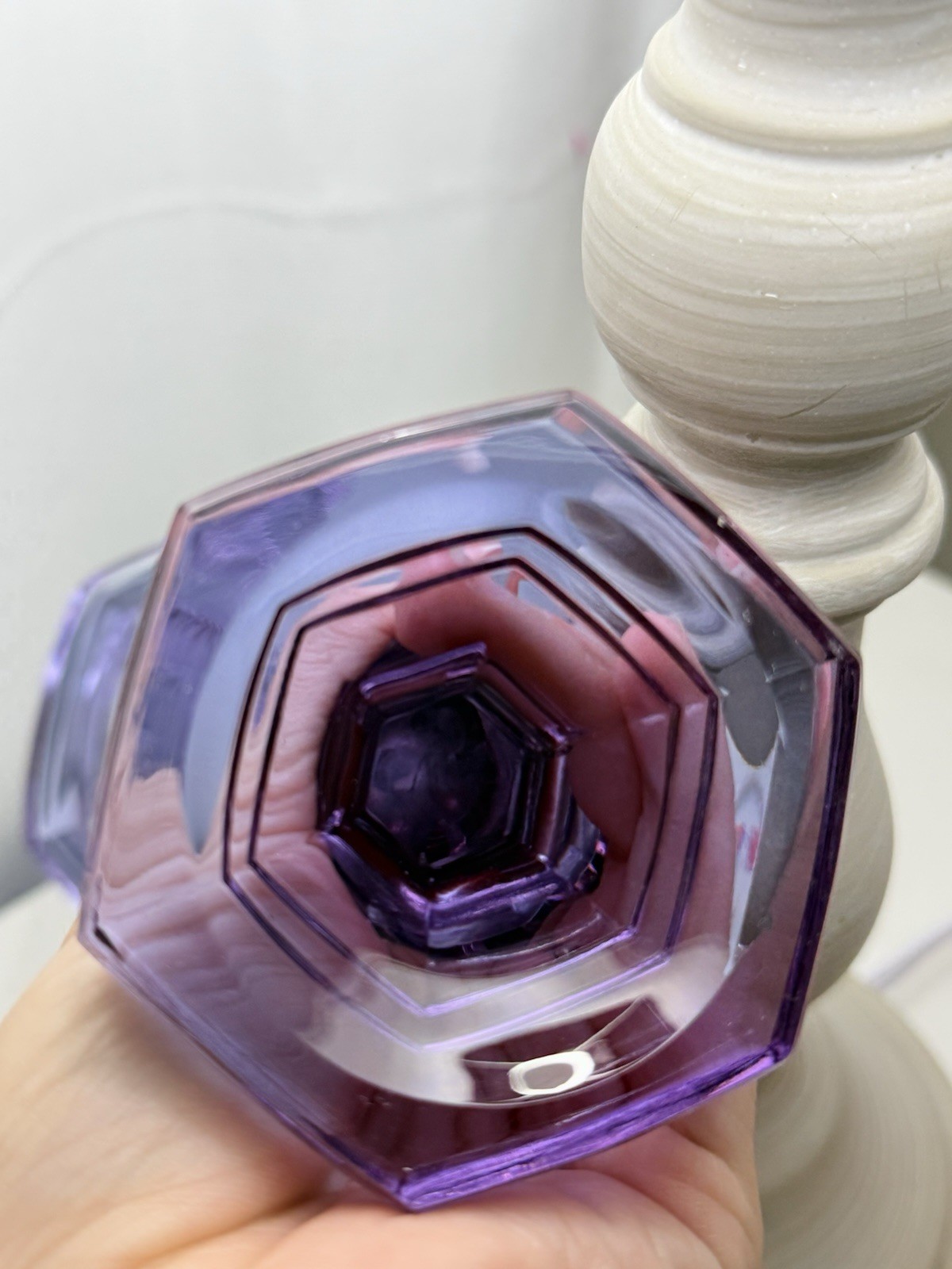 Vintage Neodymium Alexandrite Glass Trumpet Vase 8” Friedrich Kristall Germany
