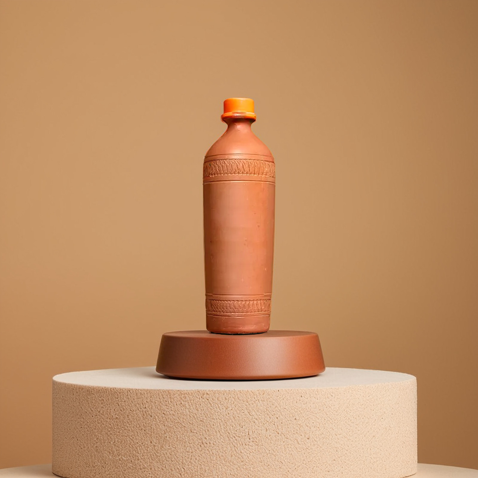 PurityPots Handmade Pottery Earthen Clay Water Bottle for daily, Office, Outdoor