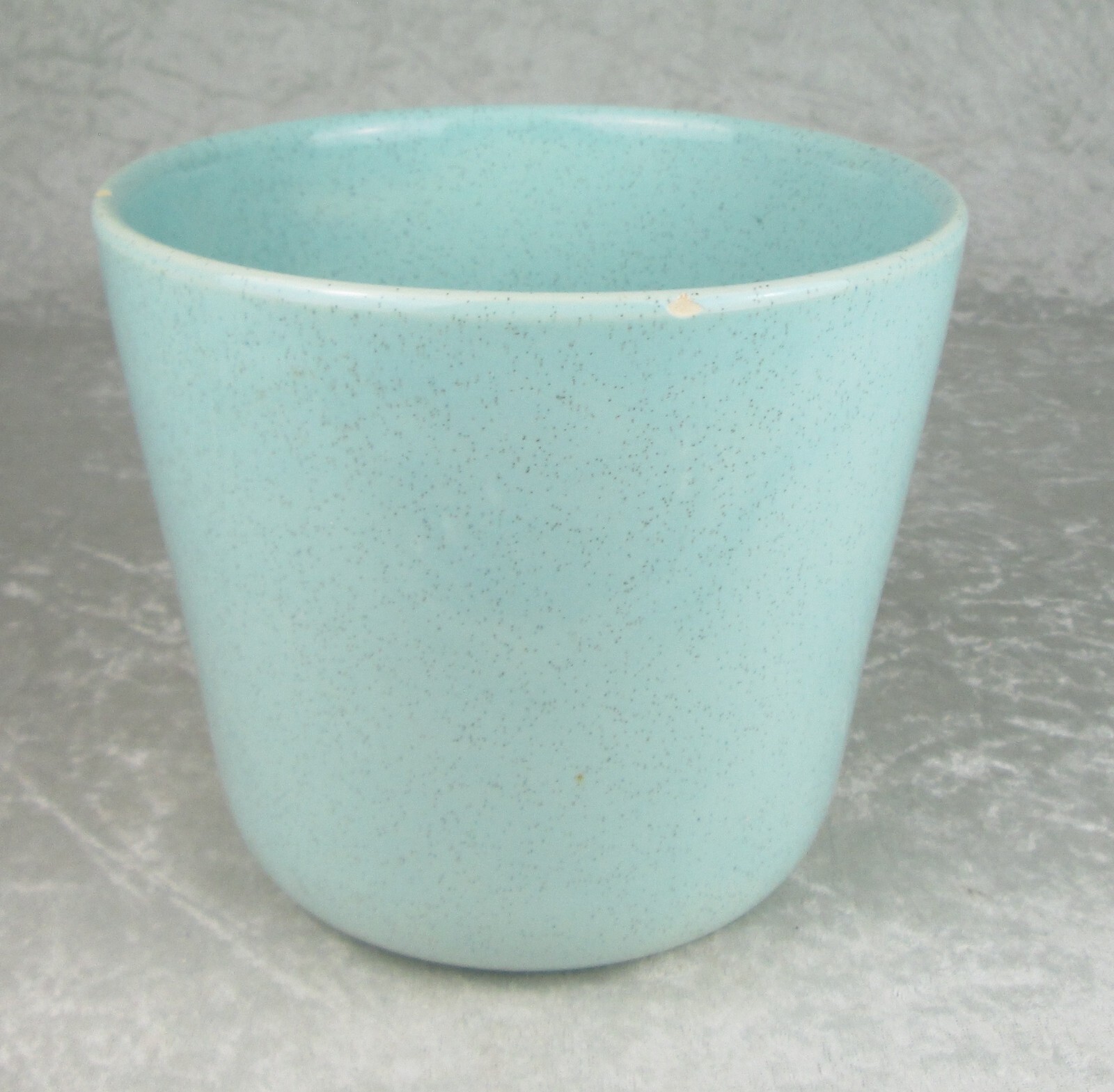 Bauer Pottery Planter Speckled Robin Egg Blue 6-1/4 inch Tall 7 inch Diameter