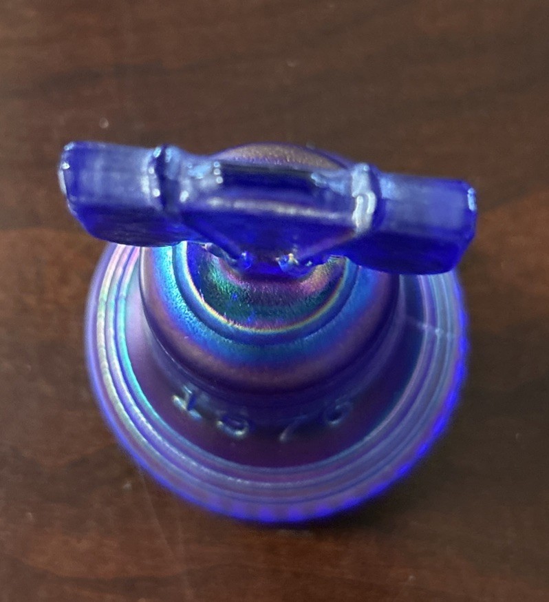 Vintage Joe St. Clair Blue Iridescent Bicentennial Liberty Bell 1776-1996