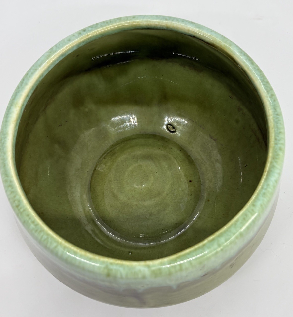 California Pottery Planter Pot Vintage Mid-Century Green Drip Glaze