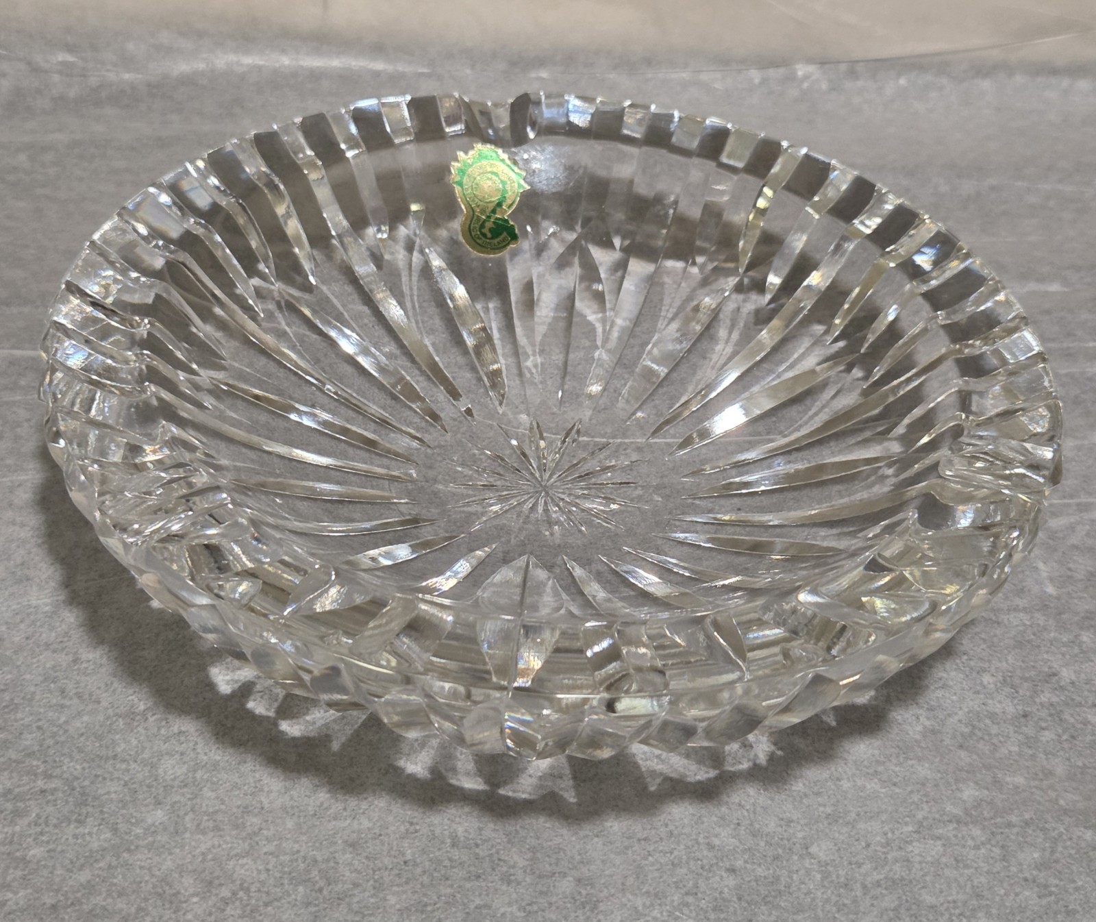 Vintage~Waterford~Luxurious~ Crystal Cut Ashtray~With Sticker & Signed