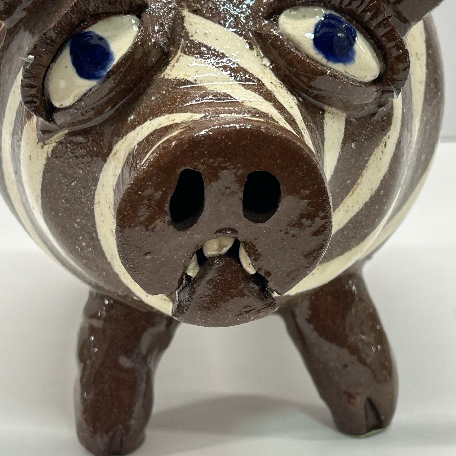 Vtg Albert Hodge Pottery Pig Figurine Sculpture Boar Southern Folk Art Animal