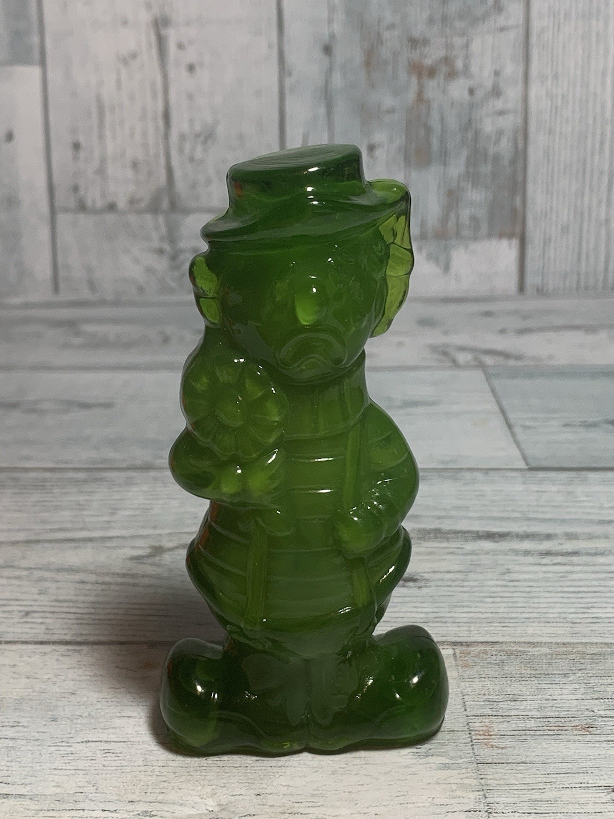 Boyd Glass Virgil Two Faced Happy Sad Clown Green Slag Glass UV Glows
