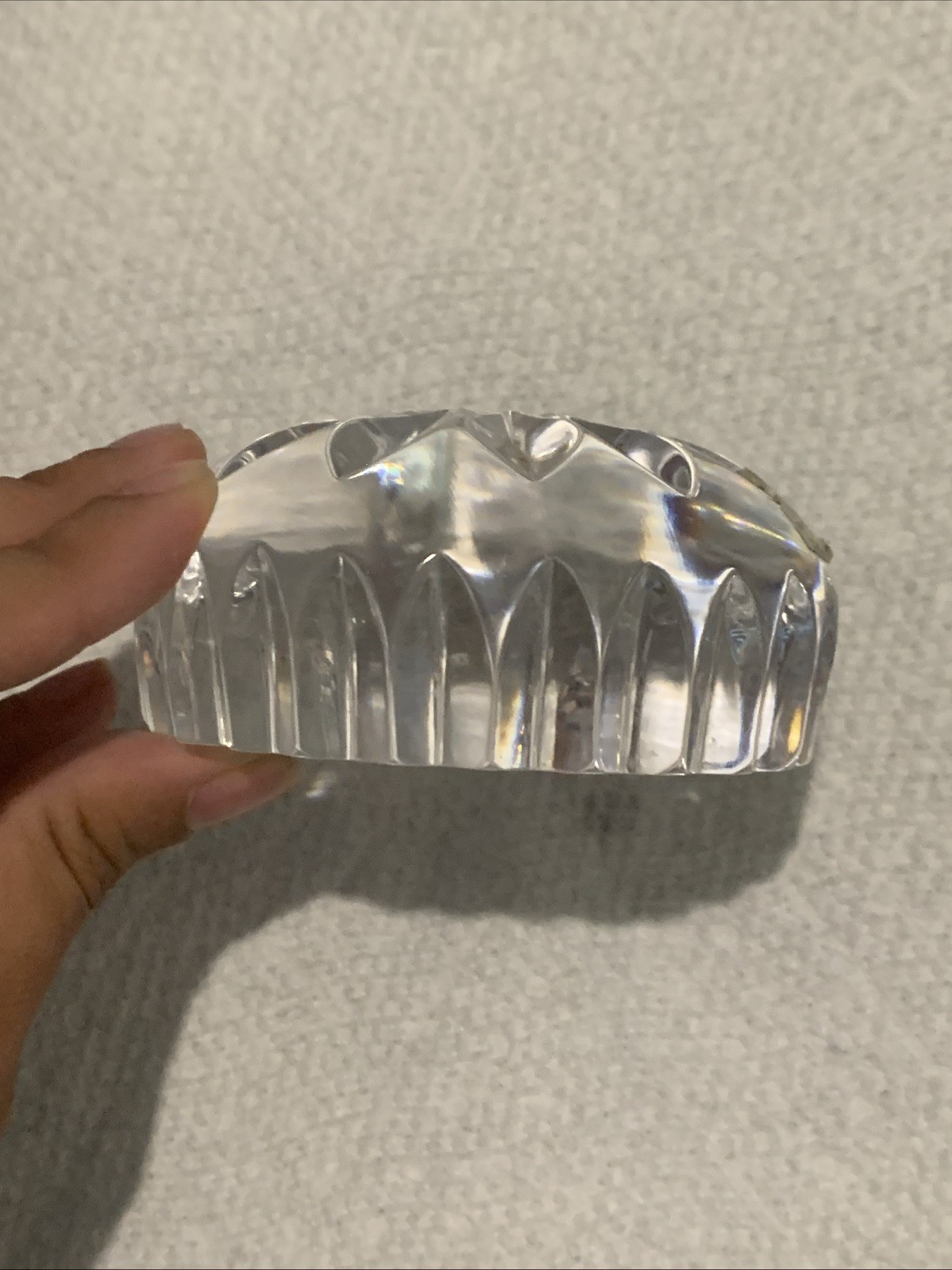 Atlantis Full Lead Crystal Circular Paperweight Hand Blown & Cut
