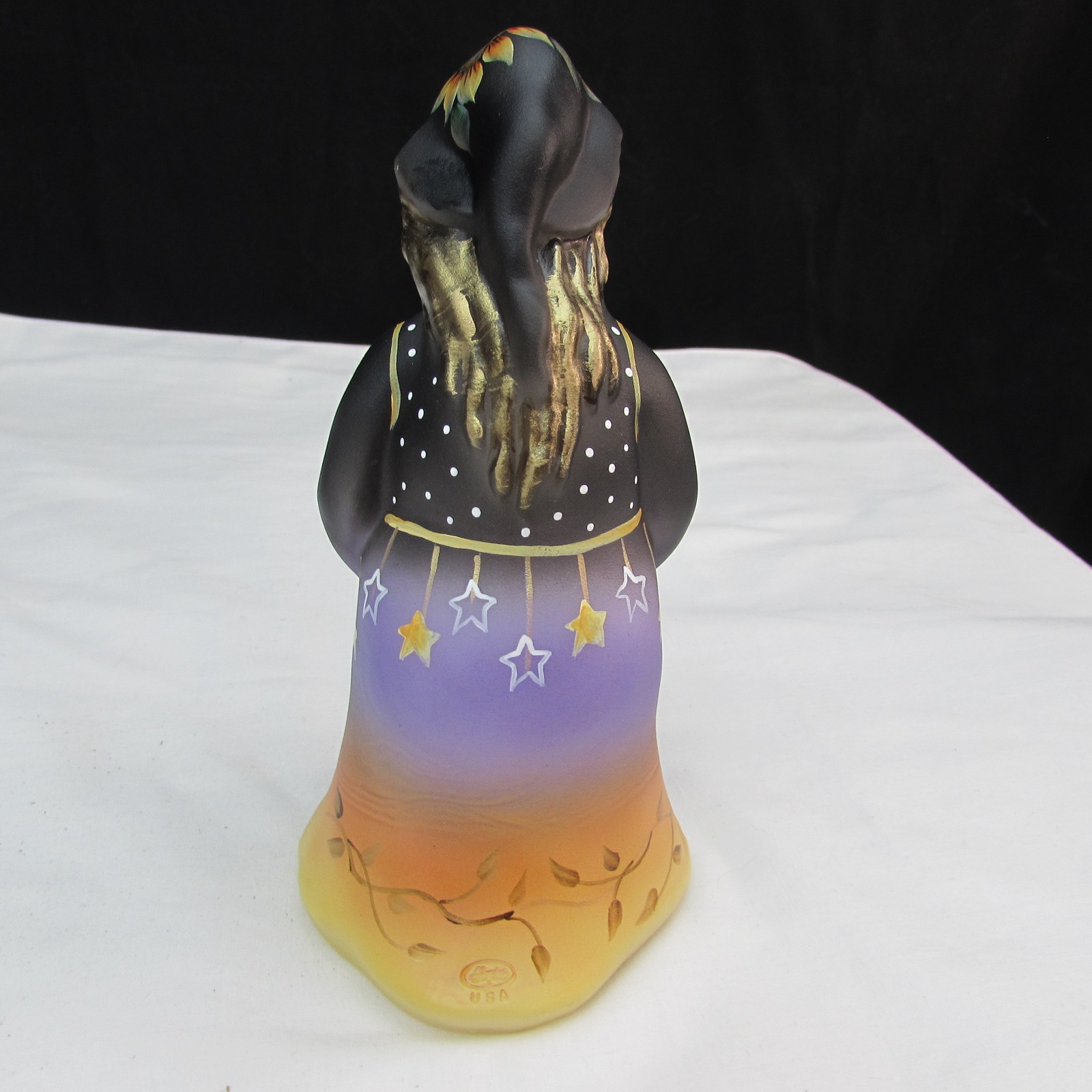 Fenton Opal Satin GSE Halloween Pumpkin Hand Painted Witch LE 2018 M131