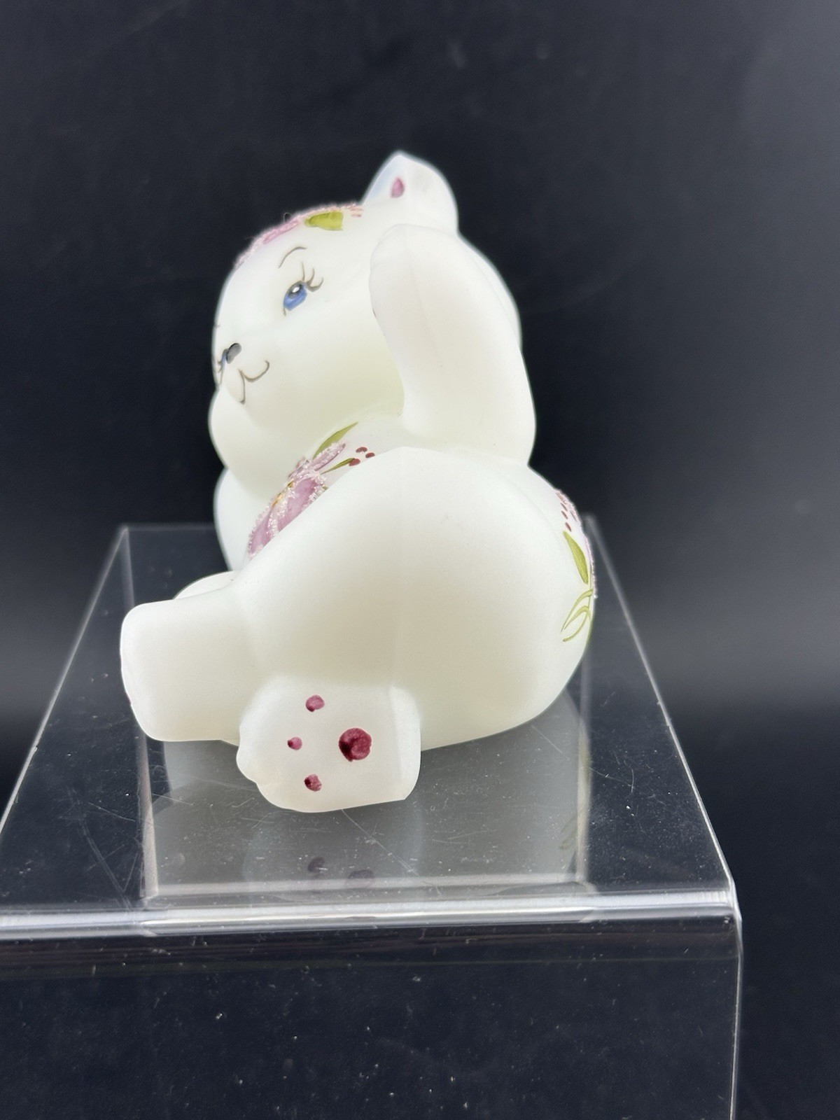 Fenton Marilyn Wagner Reclining Bear OOAK with Butterfly