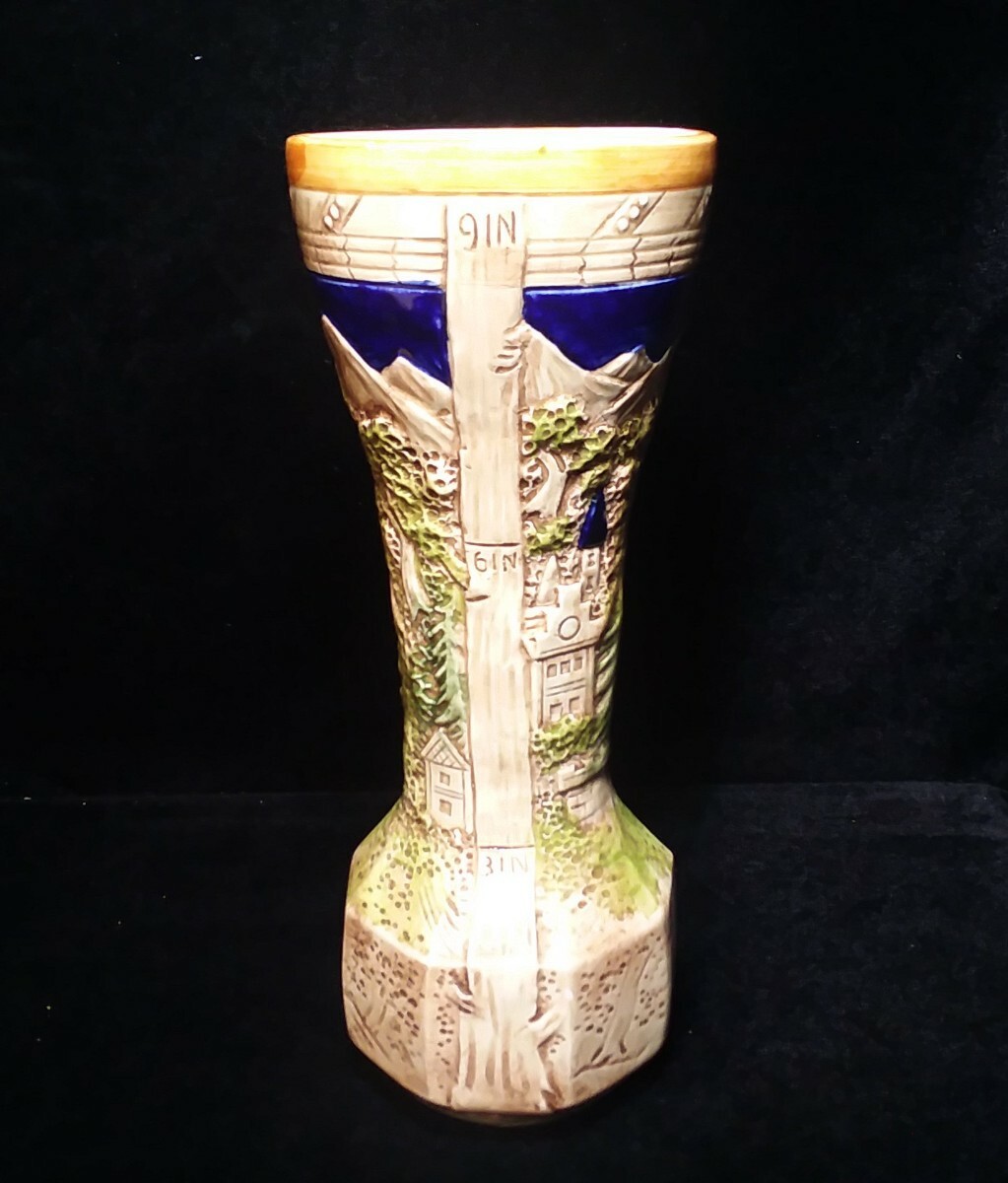 Royal Sealy Porcelain/ Ceramic Vase 9 Inch Tall Hand Painted 3 D Raised 25/68